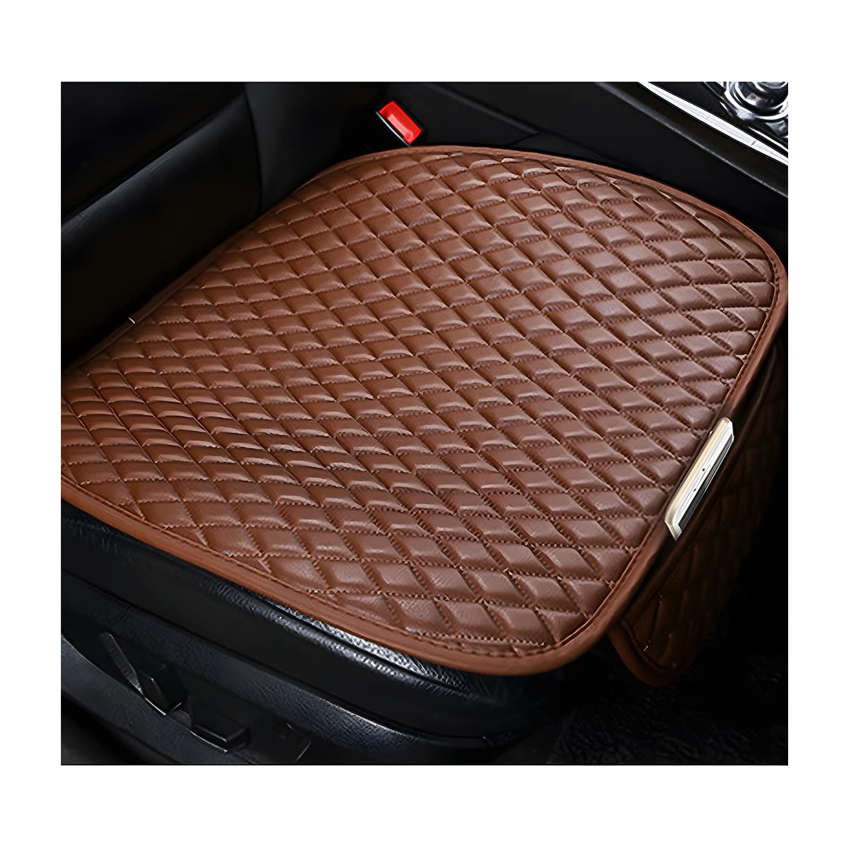 Premium Moly Magnolia Leather Car Seat Cover & Protector - Universal Fit for 90% Cars & SUVs, Comfortable Cushion for Men & Women (Coffee Brown) - Perfect for Road Trips, Daily Commutes & Luxury Interior Upgrade