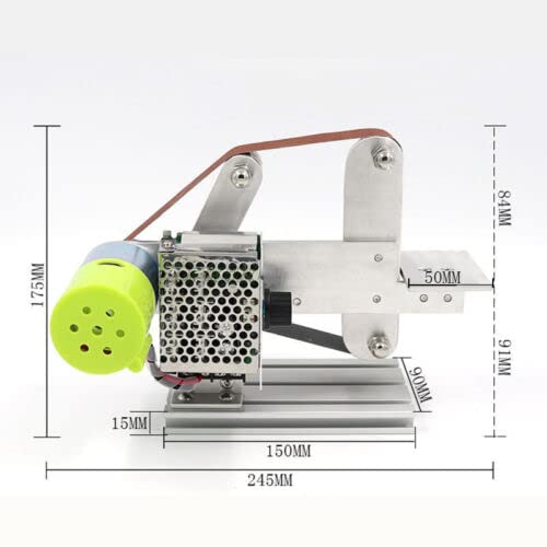 Electric Mini DIY Micro Belt Sander - Compact Bench Sander Tool for Woodworking, Metal Polishing & Craft Projects