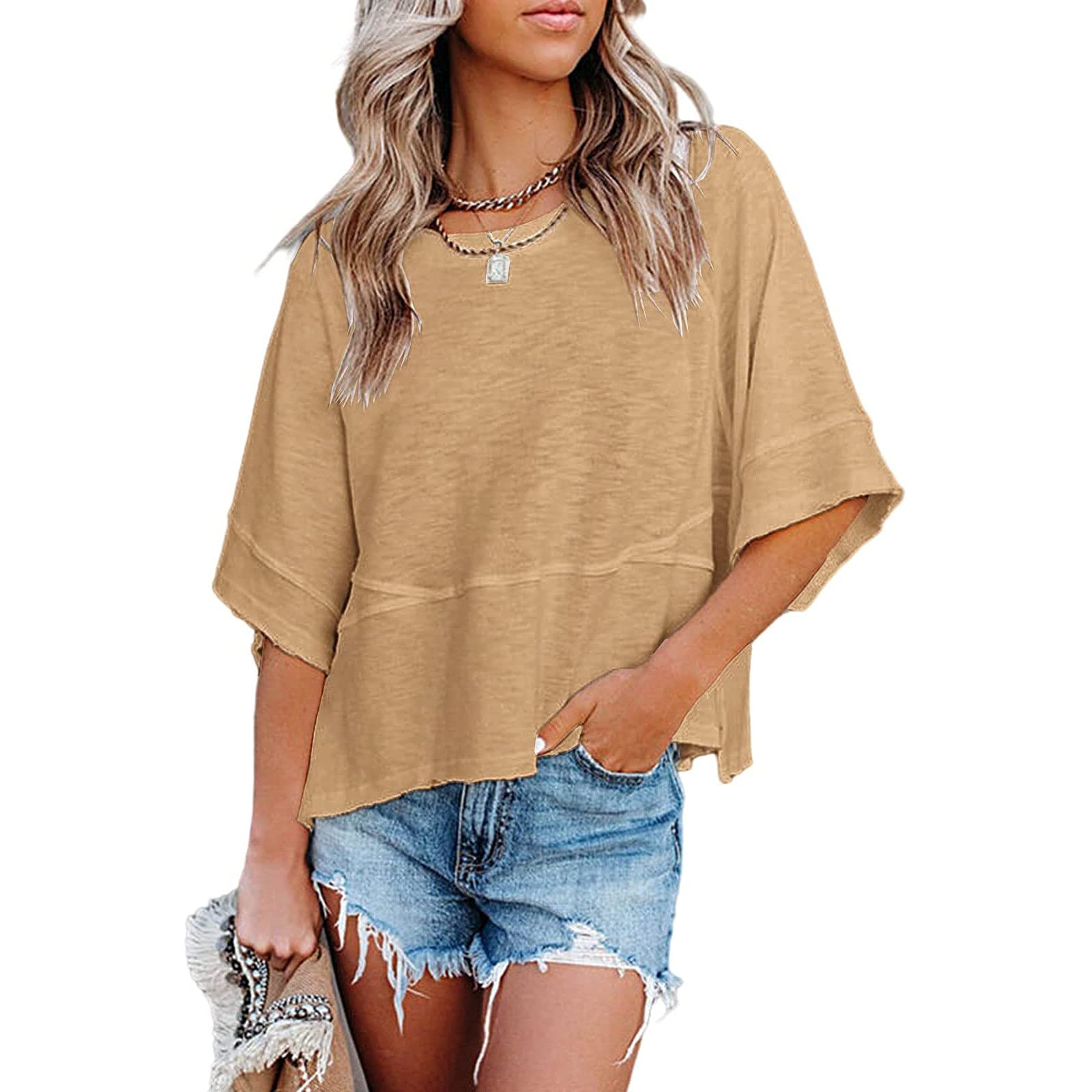 Women's Half Sleeve Round Neck T-Shirt - Casual Summer Basic Tee in Solid Colors | Perfect for Everyday Wear, Weekend Outings & Vacation Outfits