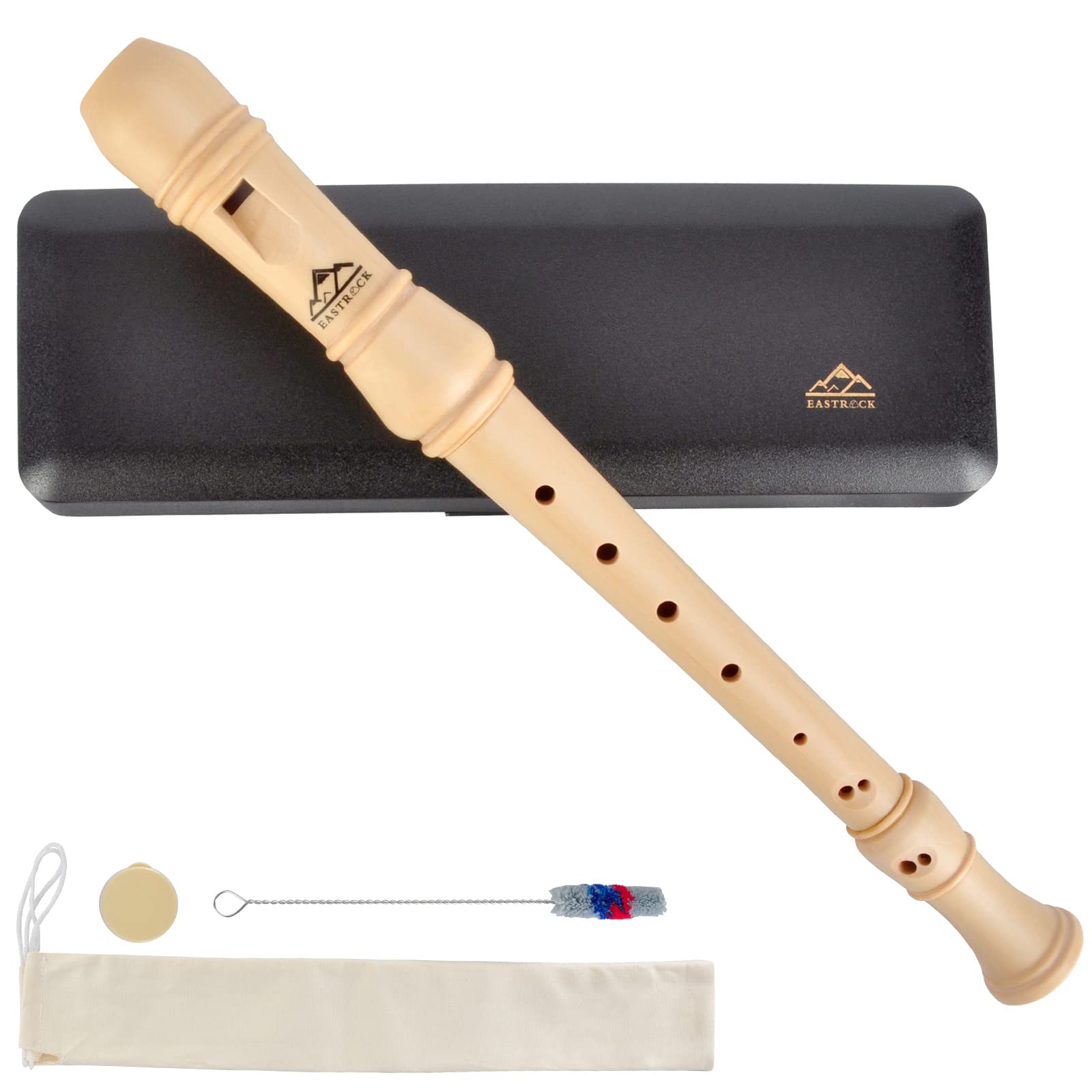 Eastrock Soprano Recorder German Fingering C Key - Maple Wood 3-Piece Beginner Recorder Set with Hard Case - Perfect for Adults Learning Music, School Band Practice & Home Music Education