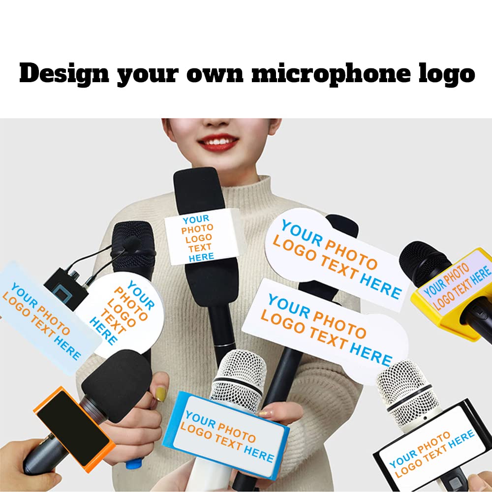 Custom Microphone Logo Live Equipment Box - Cube & Triangle Interview Box for Karaoke, Podcasting, Streaming (Black Triangle) - Perfect for Home Studios, Live Performances & Professional Recordings