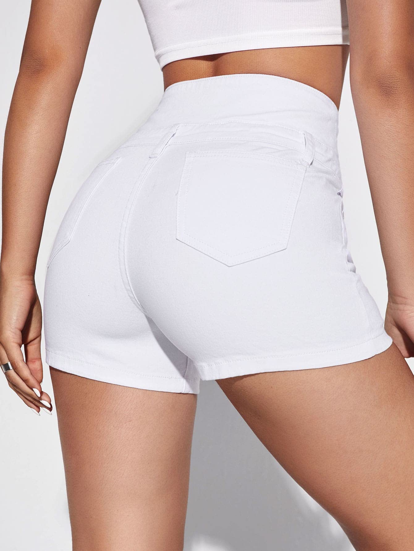 Floerns Women's High Waist Button Fly Denim Shorts - Casual Stretch Jean Shorts for Summer, Beach & Everyday Wear
