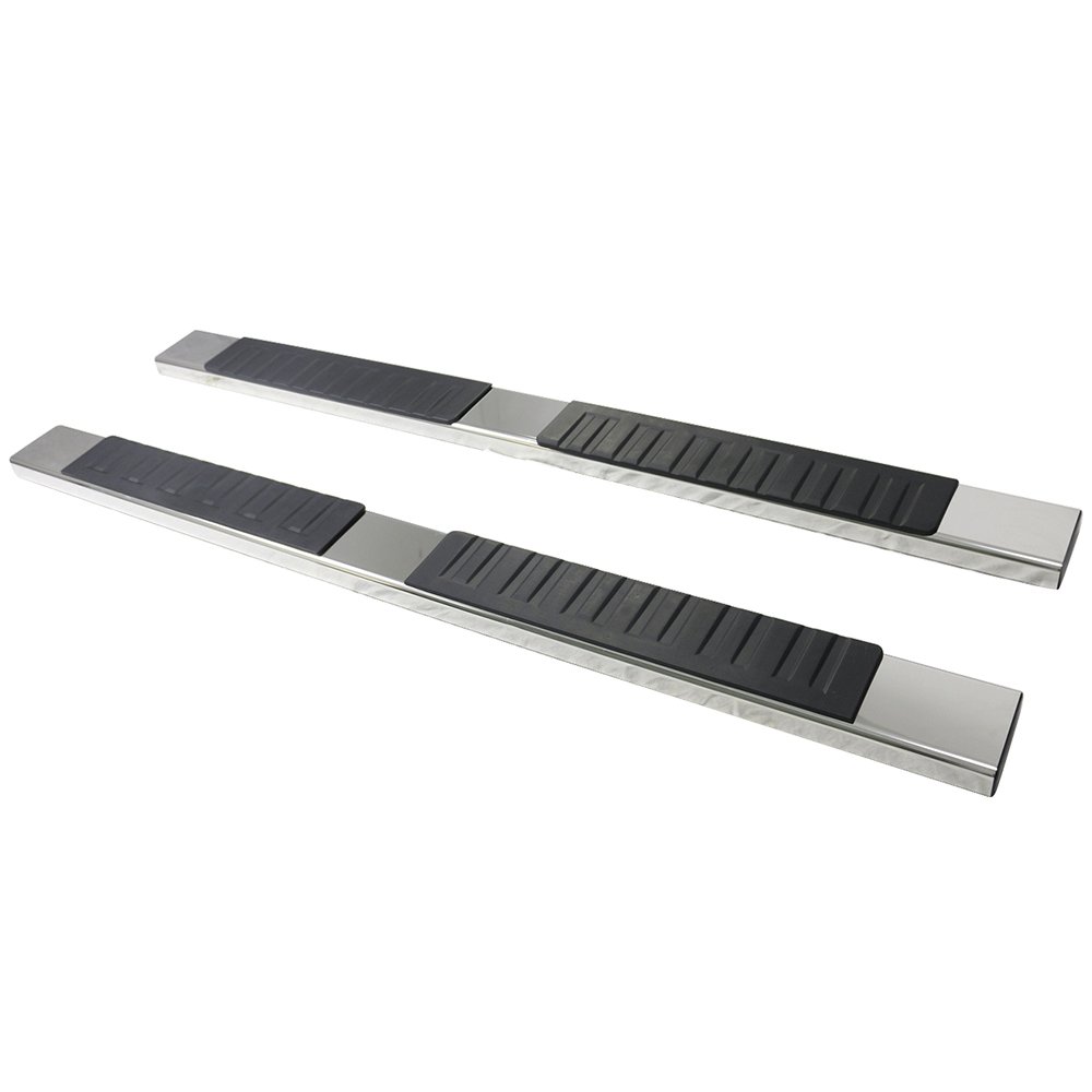 IKON MOTORSPORTS 6-Inch Chrome Running Boards Nerf Bars - Compatible with 2007-2018 Chevy Silverado 1500 & GMC Sierra 1500 Crew Cab, 2007-2019 Chevy Silverado 2500HD/3500HD - Durable Step Bars for Easy Truck Access & Off-Road Protection