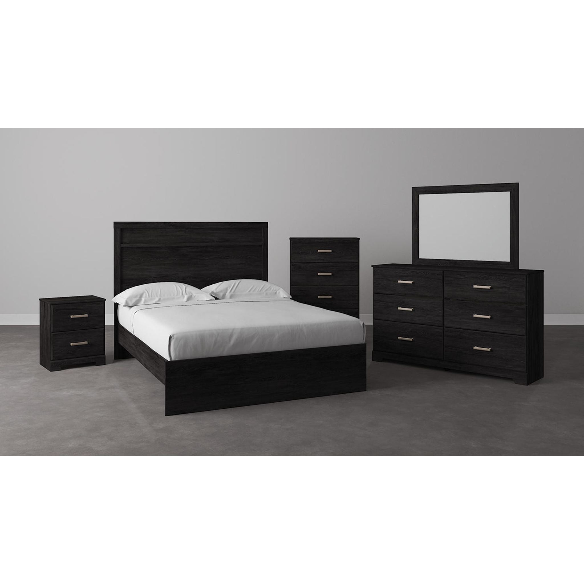Belachime Black Dresser with Mirror - Modern Bedroom Furniture for Home Organization & Storage