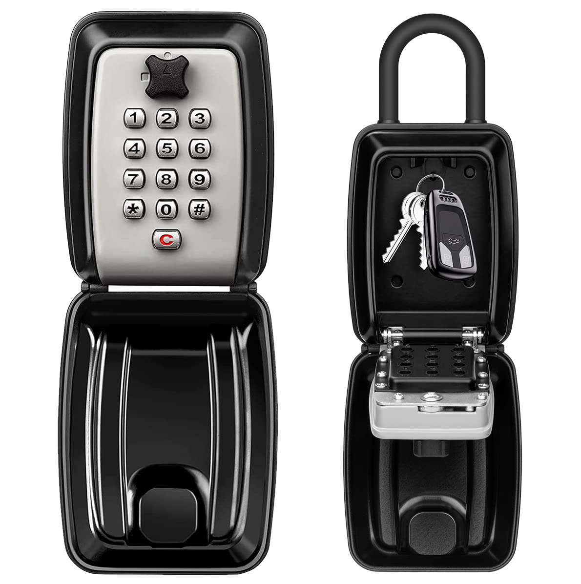 HUANLANG 12-Digit Combination Key Lock Box - Waterproof Outdoor Key Safe with Resettable Code for Home, Garage, Office | Secure Key Storage Solution for Vacation Rentals, Airbnb Hosts & Property Managers