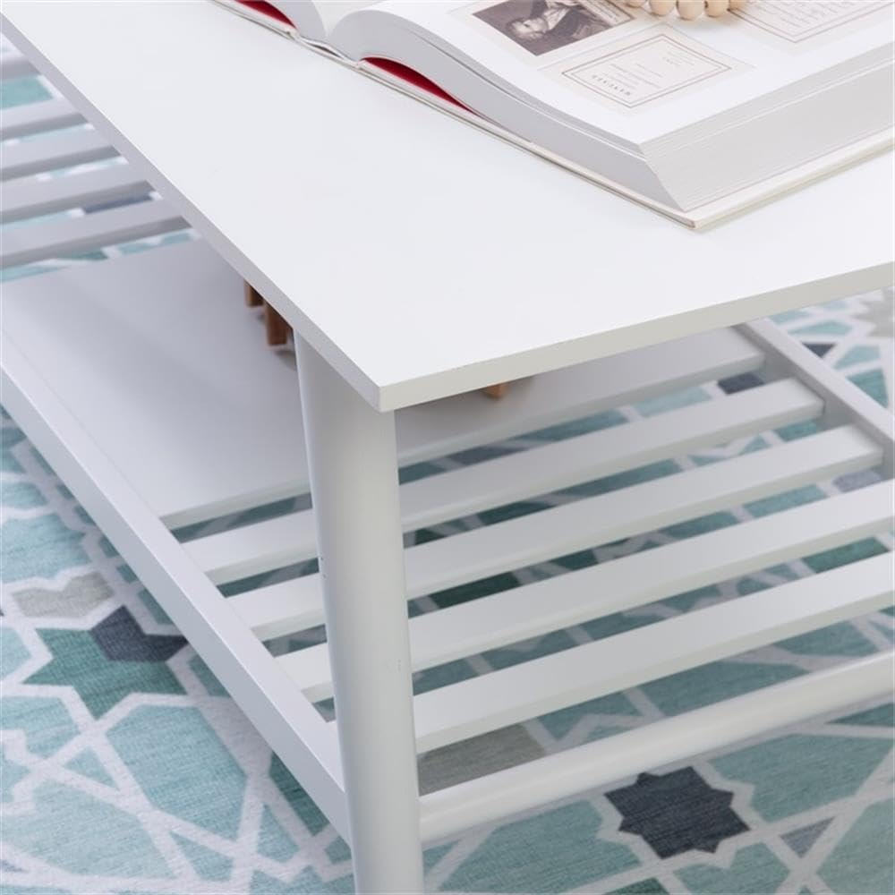 White Linon Samantha Wood Coffee Table - Stylish Living Room Centerpiece for Home Decor & Entertainment