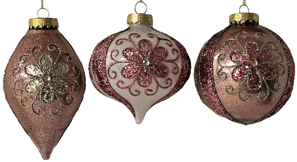100MM Rose Gold Glitter Flower Ornaments - Elegant DIY Wedding Decorations, Party Centerpieces, Home Decoration for Tables, Walls and Gifts