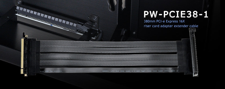 Lian Li PCIe Riser Cable (Extended Version) - PW PCI-E 3.0 x16 Extension Cable for Vertical GPU Mounting - Perfect for PC Gaming Rigs & Custom Computer Builds