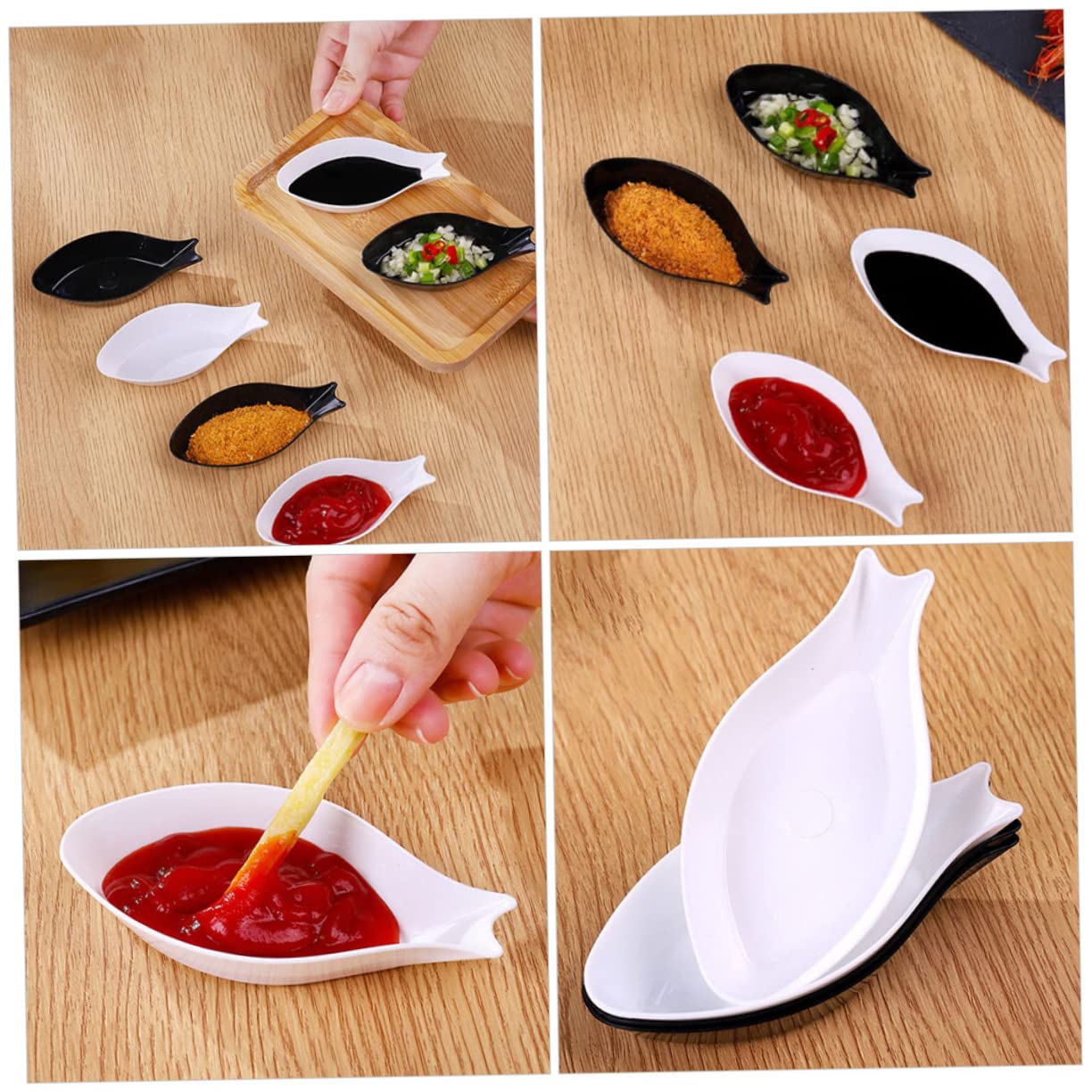 25 Pcs Fish-Shaped Porcelain Dipping Bowls for Sauces, Sushi, Appetizers & Charcuterie Boards - Elegant Condiment Dishes for Asian Cuisine, Party Platters & Home Dining