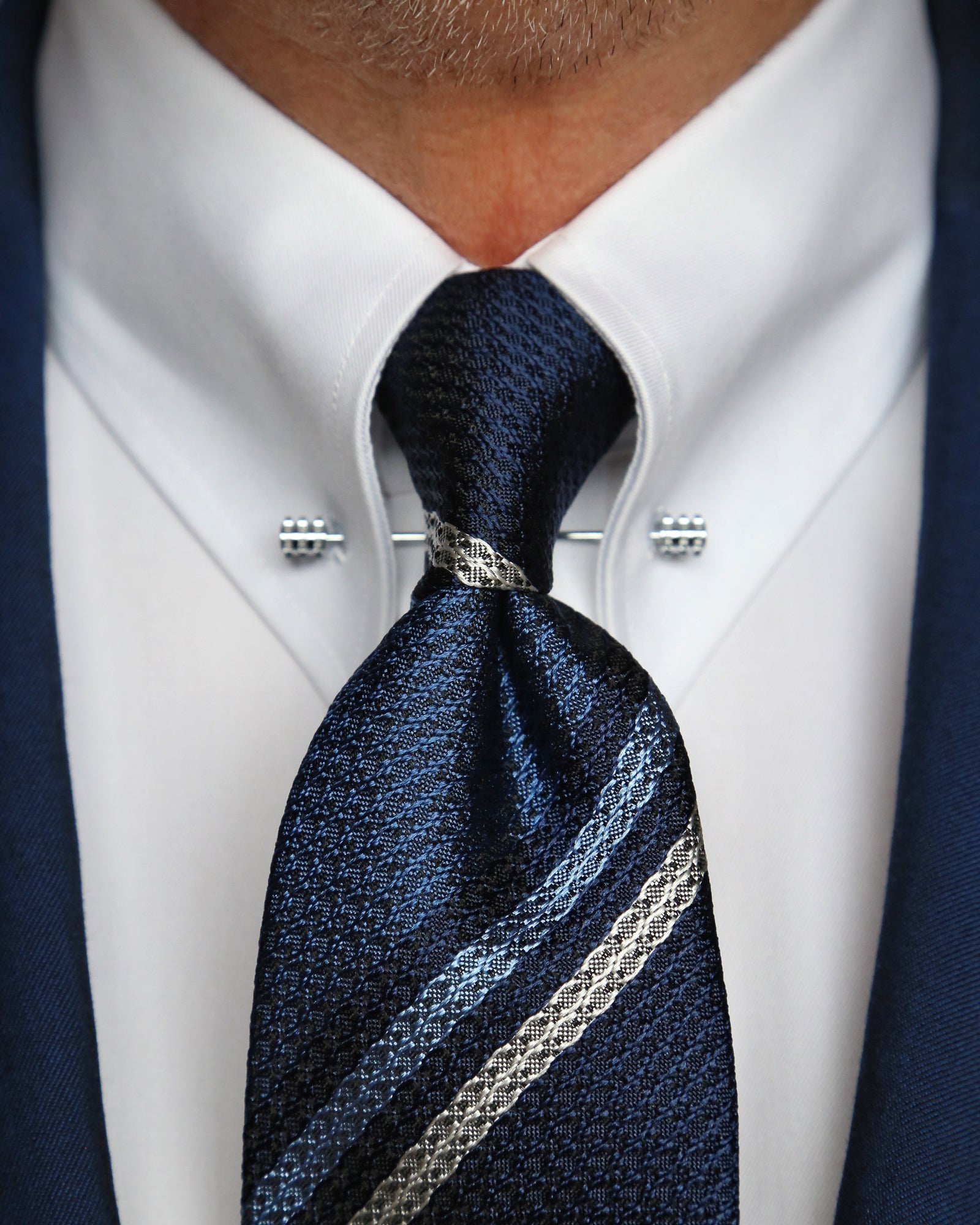 DÉCLIC Slim Fit Pin Collar Dress Shirt with Double Cuffs | Formal & Business Attire for Men | Perfect for Office, Weddings & Special Occasions