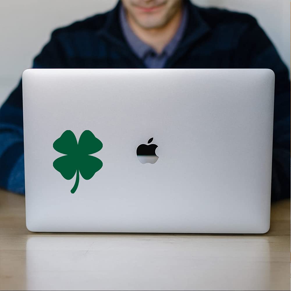 Premium Waterproof Vinyl Decal Stickers - Set of 2 Four Leaf Clover (Green) for Laptop, Phone, Helmet, Car Window, Bumper, Mug, Cup, Door & Wall Decor | Perfect for St. Patrick's Day Gifts, Irish-Themed Parties & DIY Home Decoration