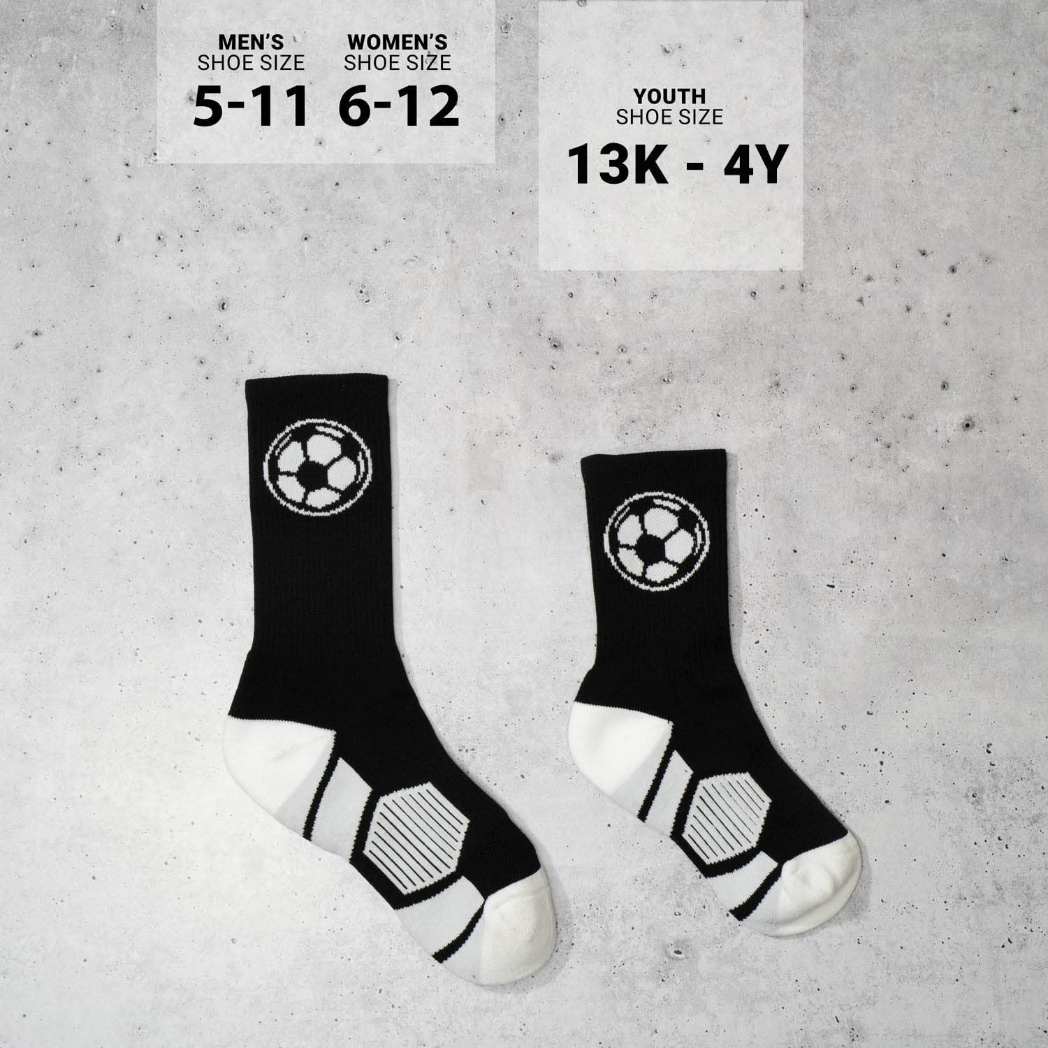 ChalkTalkSPORTS Soccer Performance Crew Socks for Youth & Adult - Breathable Mid-Calf Football Socks with Ball Design - Perfect for Training, Matches & Soccer Enthusiasts
