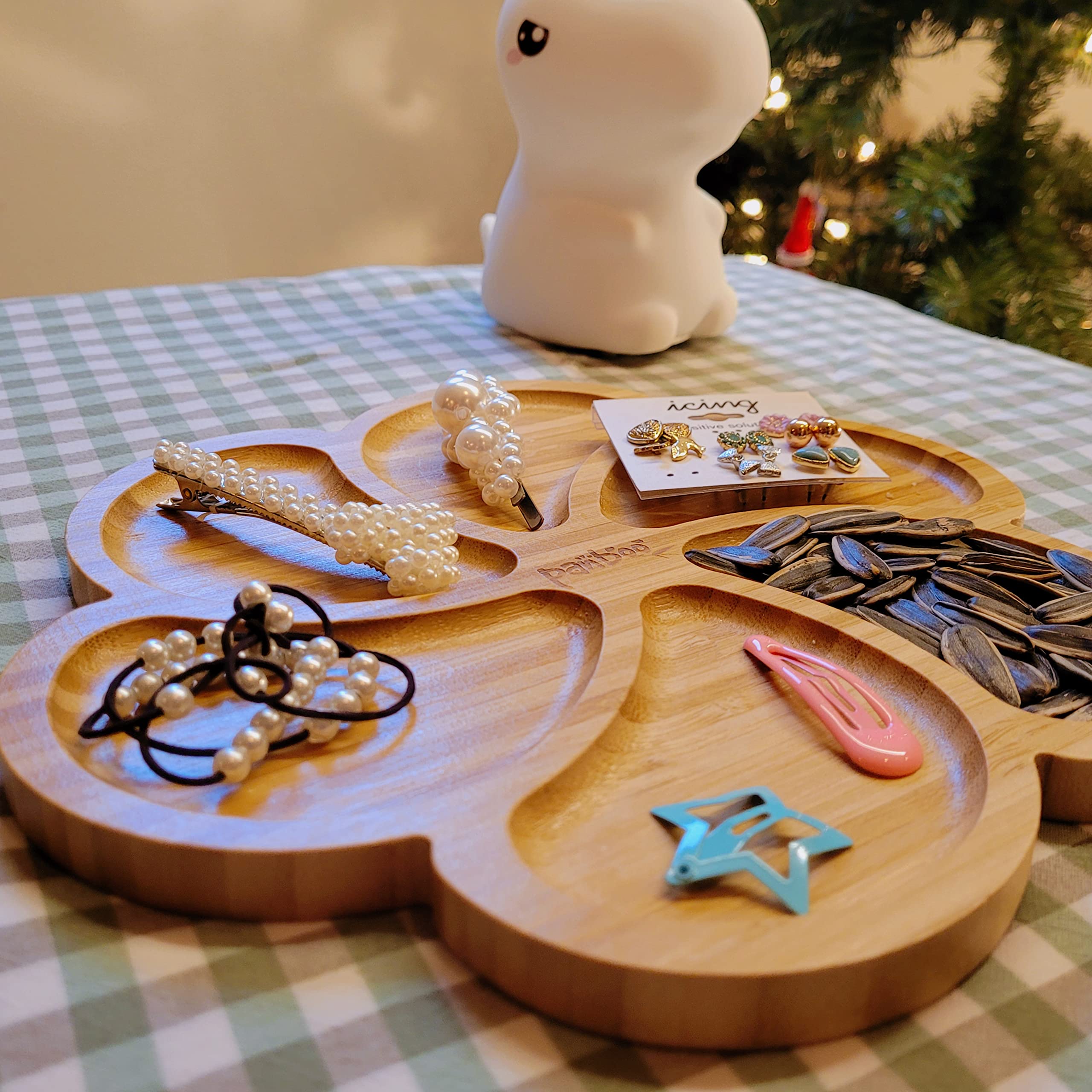 PANBOO Natural Bamboo Serving Tray - Eco-Friendly Food Platter for Desserts, Cakes, Baby Meals & More | Perfect for Dining, Entertaining & Gift Giving