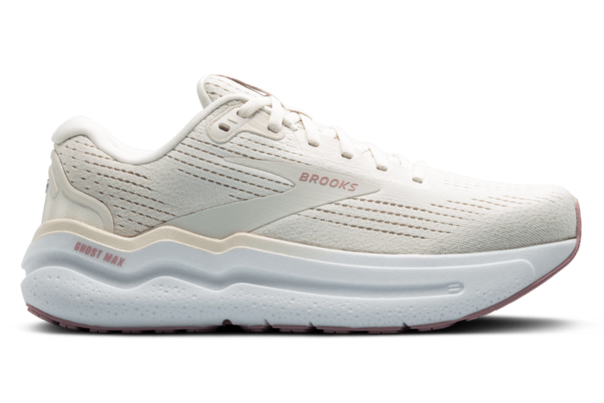 Brooks Ghost Max 2 Women's Running Shoes - B Width - Coconut Milk/Gray/Zephyr Color | Perfect for Marathon Training, Jogging & Gym Workouts
