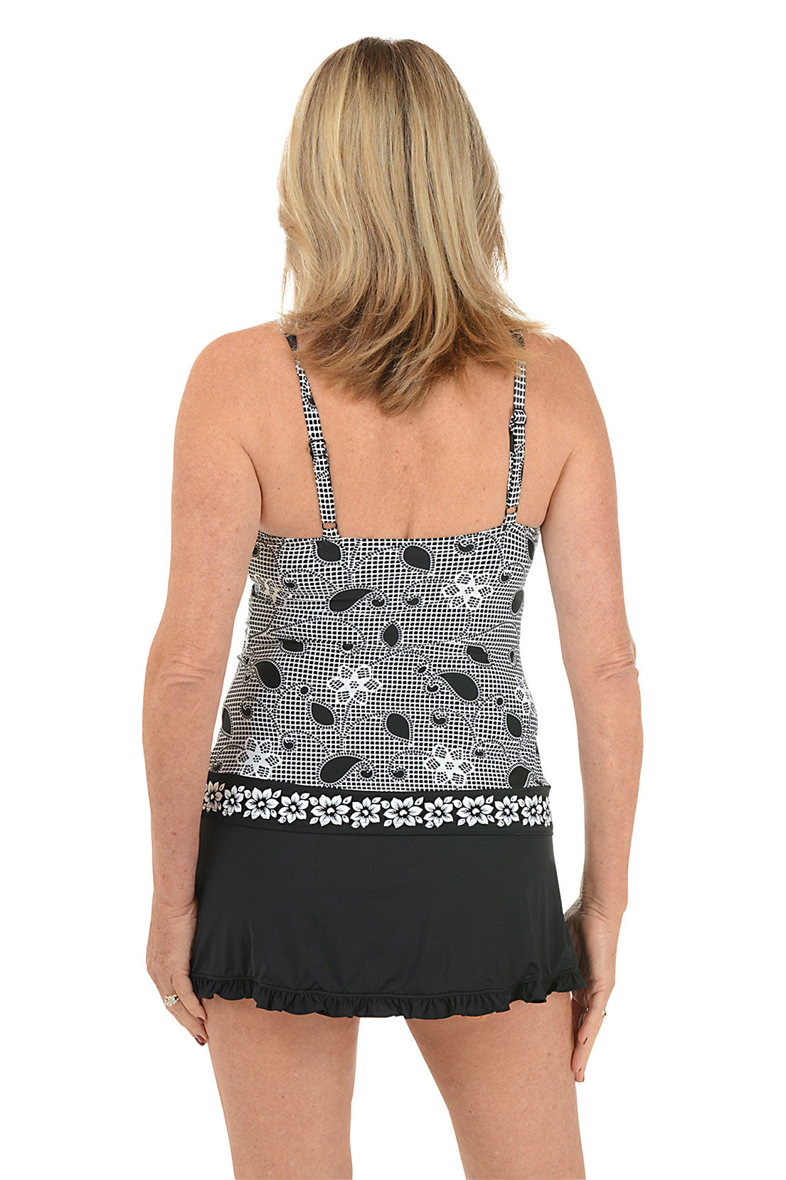 Floral Allure High Neck Tankini Top - Women's Swimwear for Beach & Pool - Stylish Floral Print Bikini Top for Summer Vacation