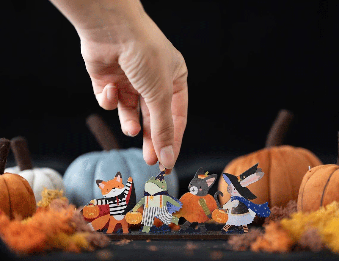 Halloween Pop-Up Greeting Card - Spooky Trick or Treat Design by Dapple & Dot | Perfect for Halloween Parties, School Events & Scary Gift Exchanges