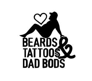 Funny Decal Vinyl Sticker for Cars, Trucks & SUVs - Beards, Tattoos & Dad Bods Design - 5.5 Inch Waterproof Sticker for Windows, Walls, Laptops & Metal Surfaces - Perfect for Car Enthusiasts & Office Decor