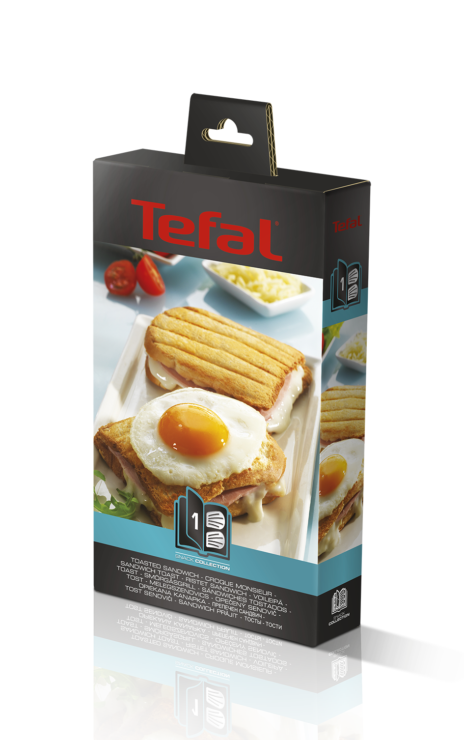 Tefal Snack Collection Accessory Plates for Croque Monsieur & Toasted Sandwiches - XA8001 | Perfect for Breakfast, Snacks & Quick Meals