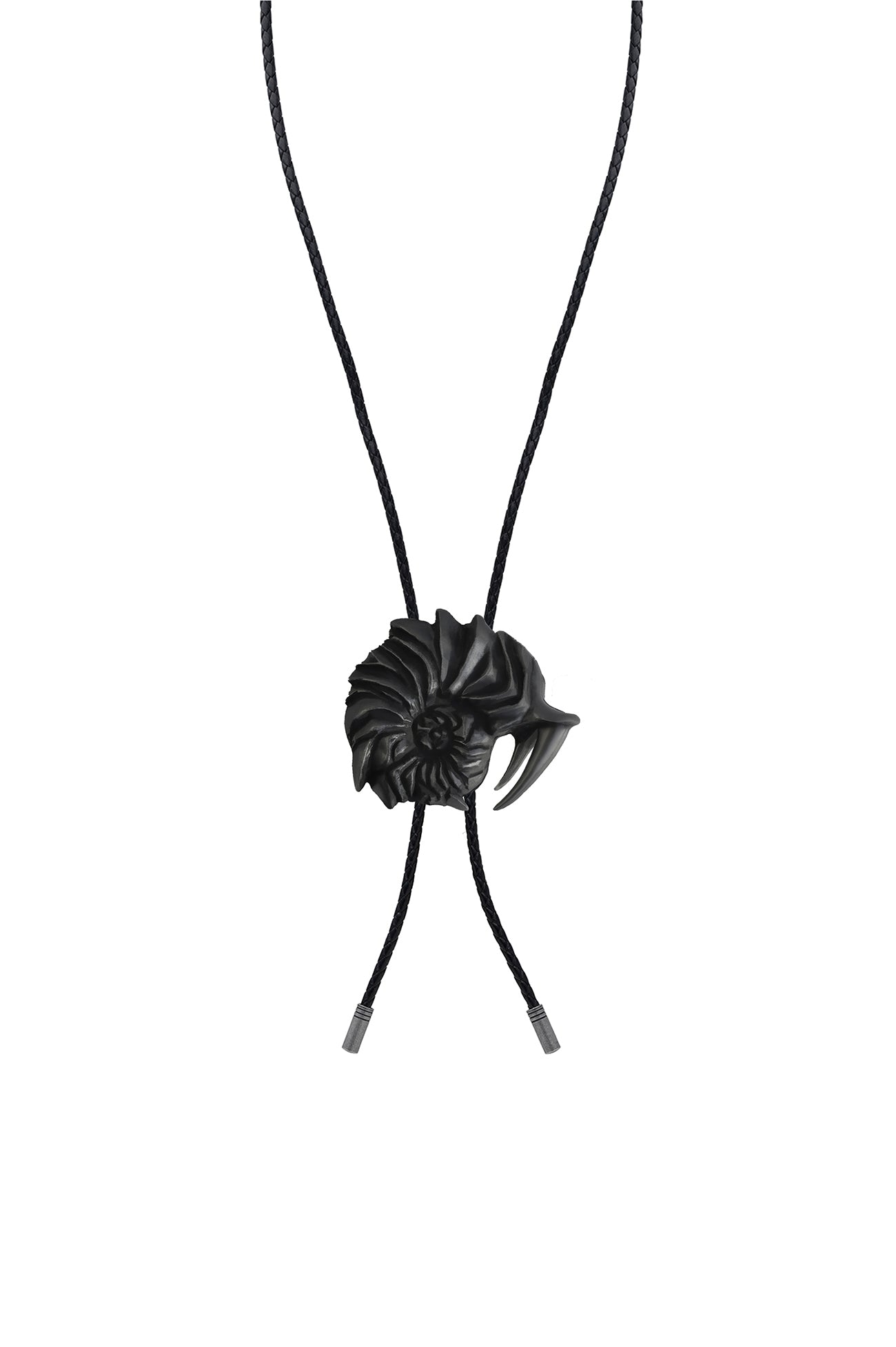 Vintage Brass & Leather Vortex Necklace in Silver Finish – Perfect for Boho, Gothic, and Everyday Fashion Jewelry