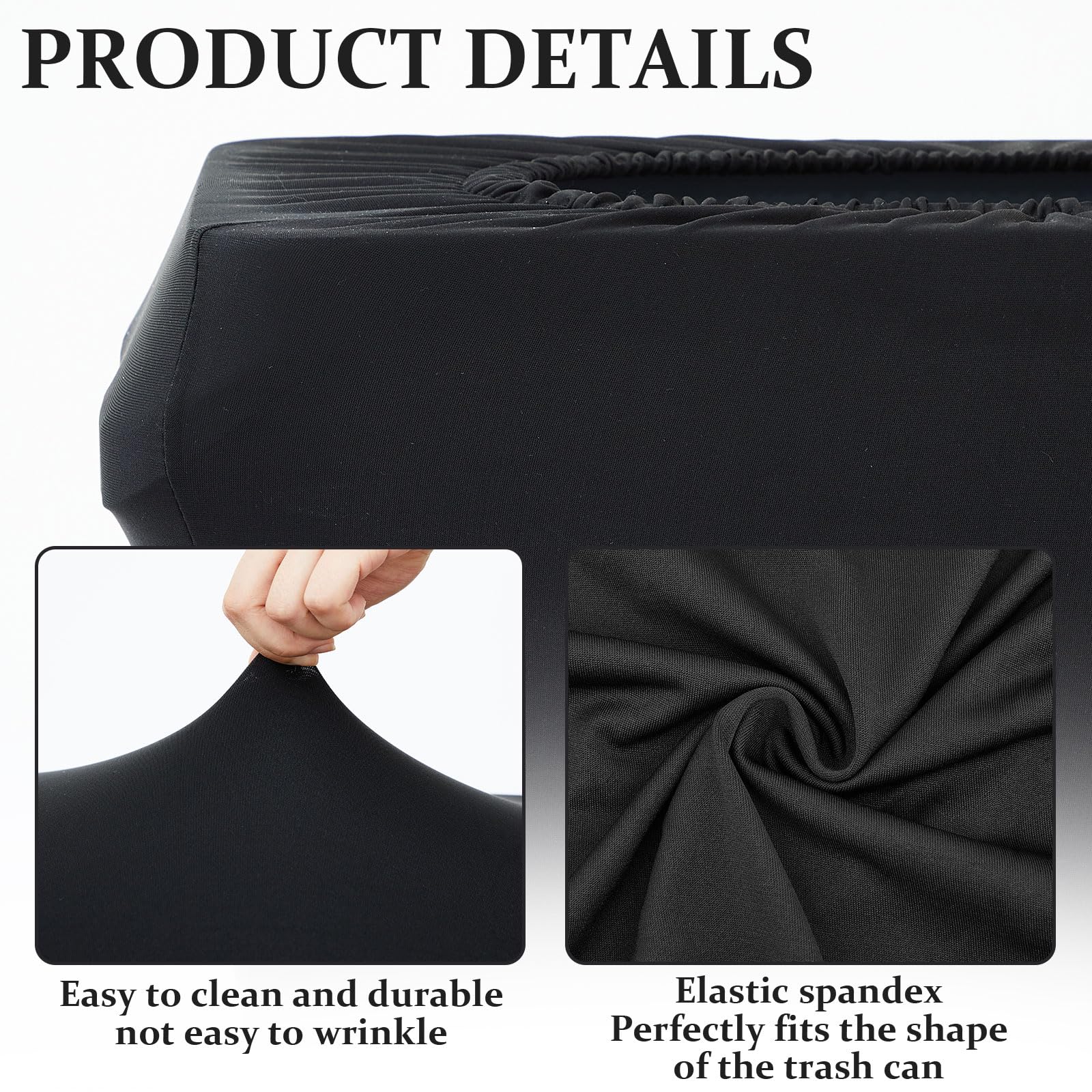 Windyun 20-Pack 23 Gallon Stretchable Spandex Trash Can Covers - Black Elastic Garbage Bin Liners for Weddings, Parties, Fundraisers & Home Decor | Fits Standard Kitchen & Outdoor Trash Cans (Cans Not Included)