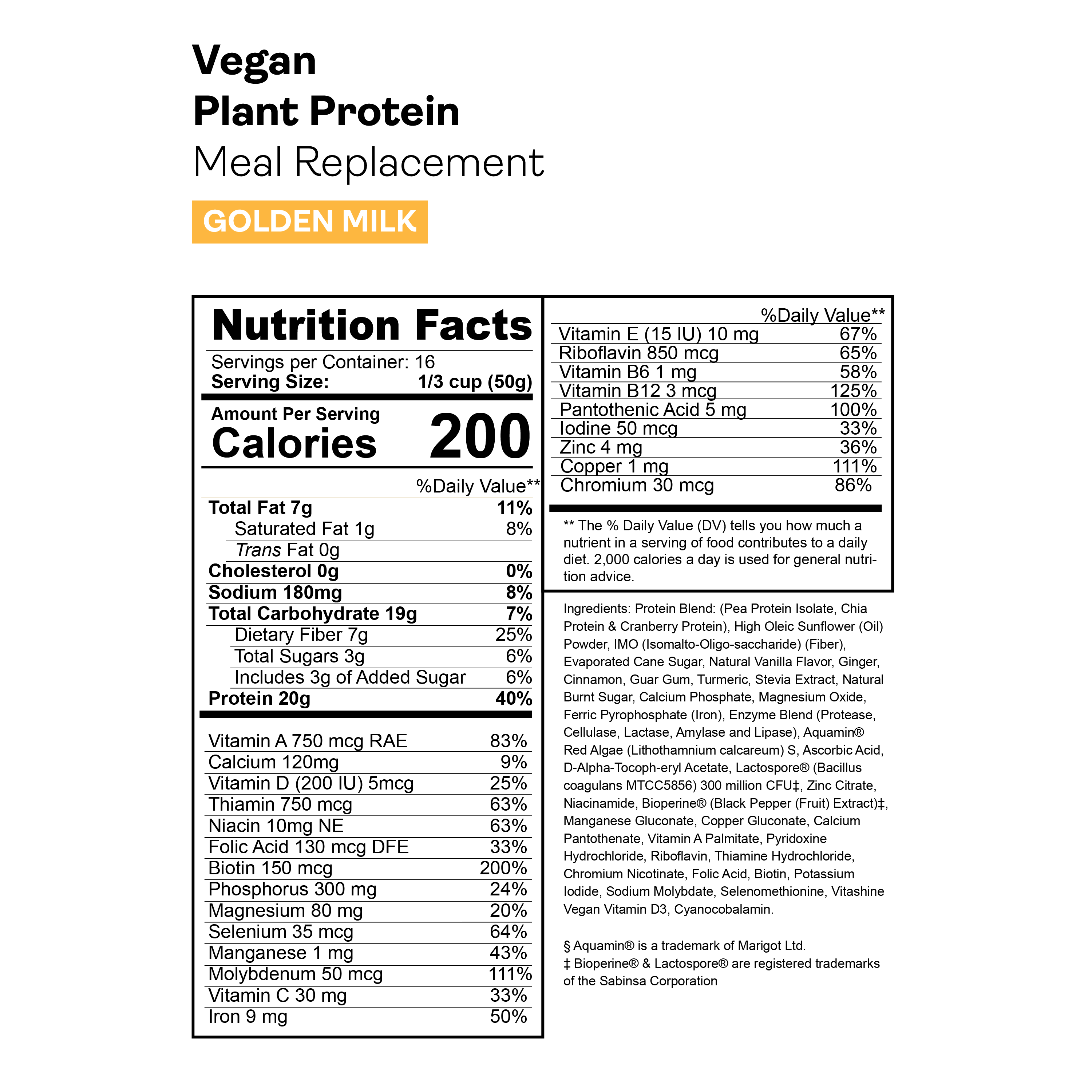 Organic Golden Milk Powder - Vegan Turmeric Protein Powder for Immunity & Recovery | Perfect for Smoothies, Lattes & Post-Workout Drinks