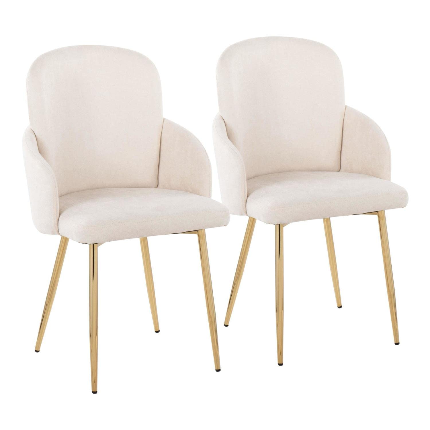 LumiSource Dahlia Upholstered Dining Chairs Set of 2 - Modern Kitchen Chairs for Dining Table - Comfortable Contemporary Seating for Home, Restaurant & Office Use
