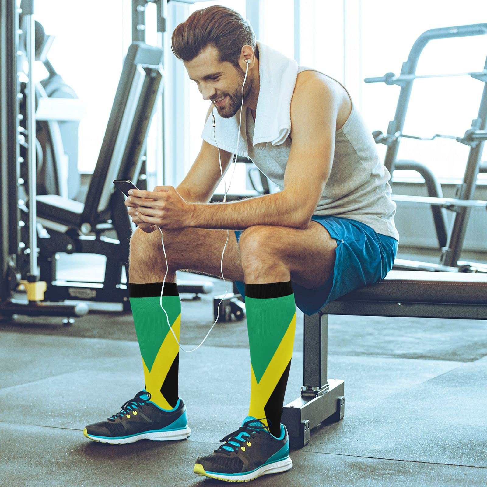 Stylish Knee High Compression Socks for Men & Women - Support for Running, Hiking & Fitness - Perfect for Sports & Outdoor Activities