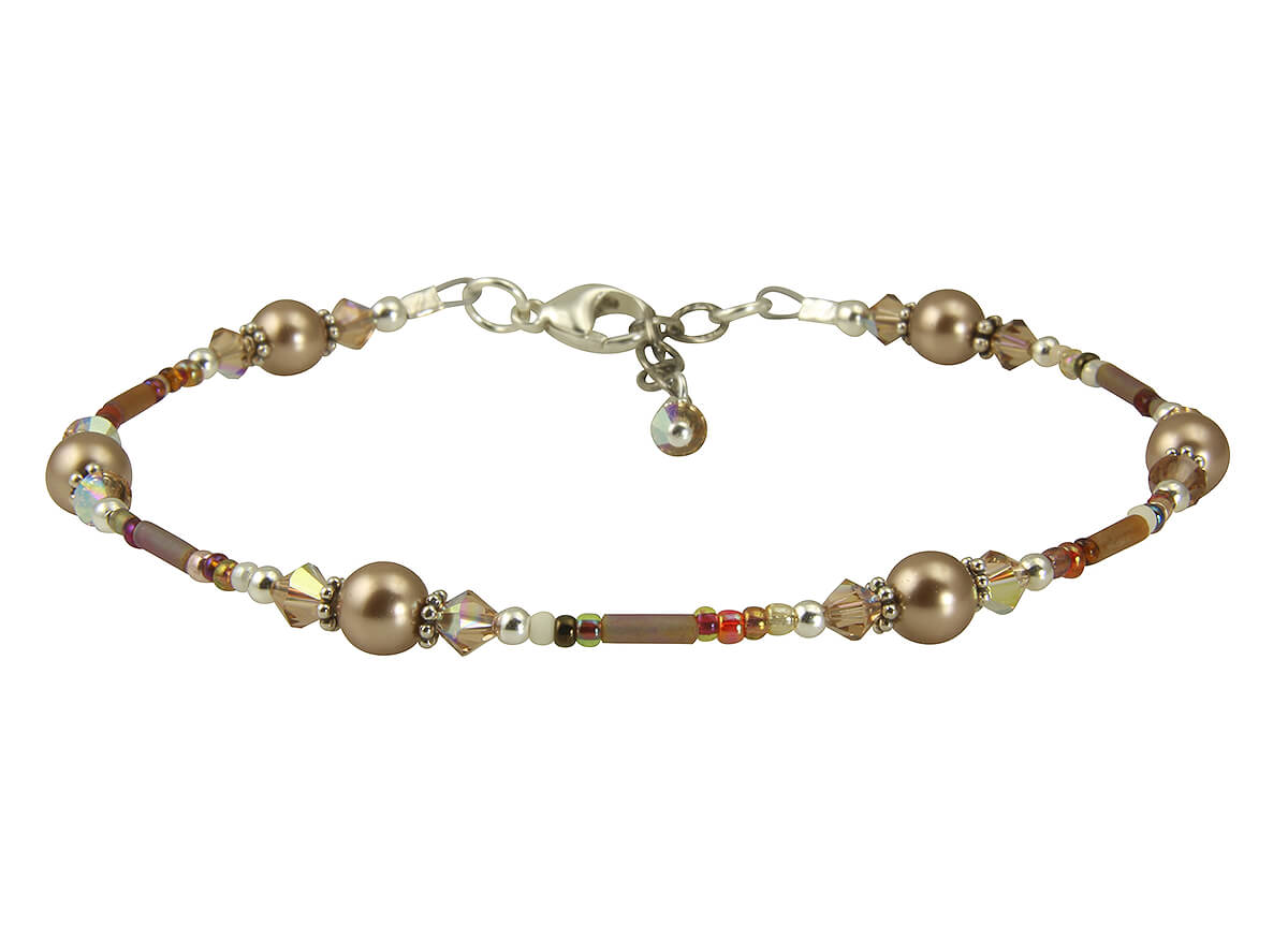 Topaz Almond Pearl Beaded Anklet - Elegant Bohemian Ankle Bracelet for Women | Perfect for Summer, Beach, Weddings & Boho Fashion
