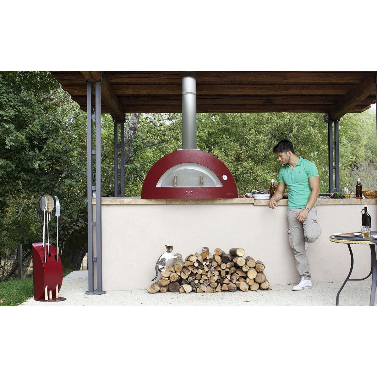 Alfa Allegro Wood Fired Pizza Oven FXALLE LGIA T / FXALLE LROA T - Outdoor Pizza Maker for Backyard, Patio & Garden Cooking