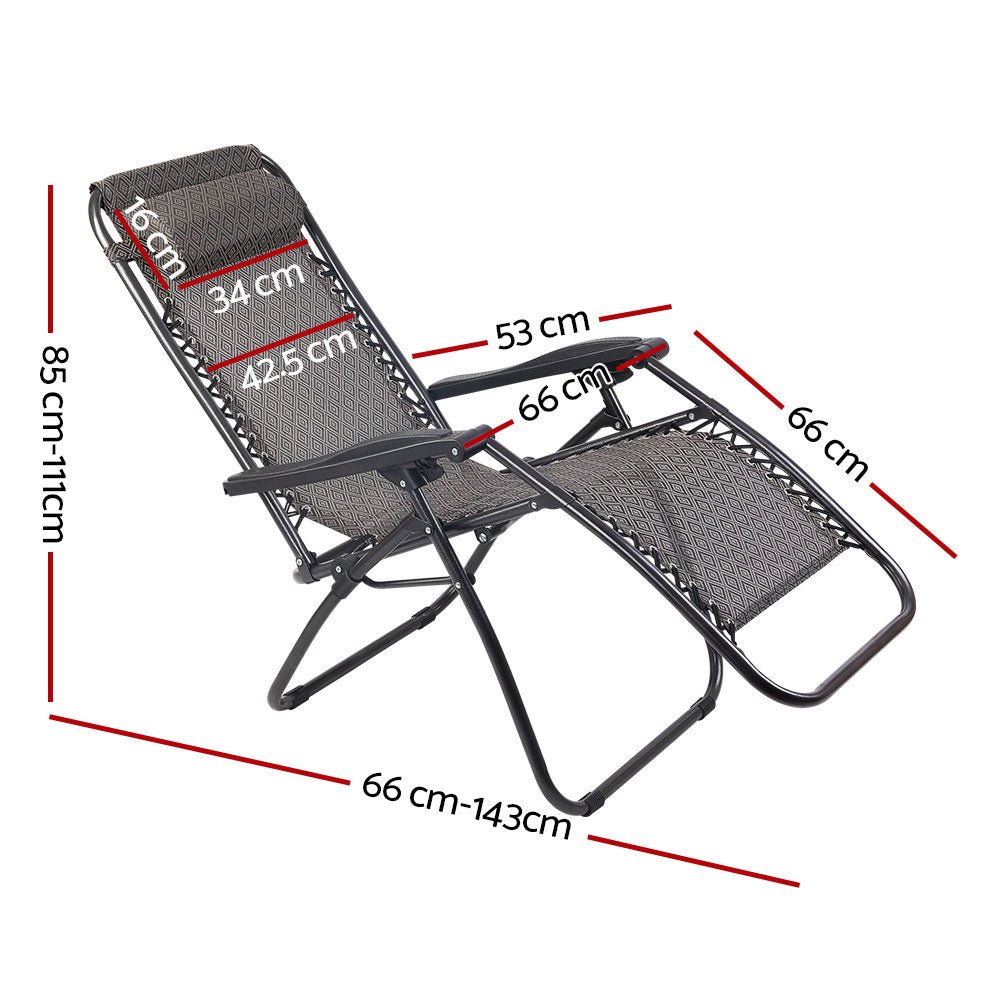 2PC Zero Gravity Recliner Chairs - Adjustable Folding Outdoor Lounge Chairs for Patio, Poolside, Beach & Camping - Beige Sun Relaxation Chairs for Ultimate Comfort