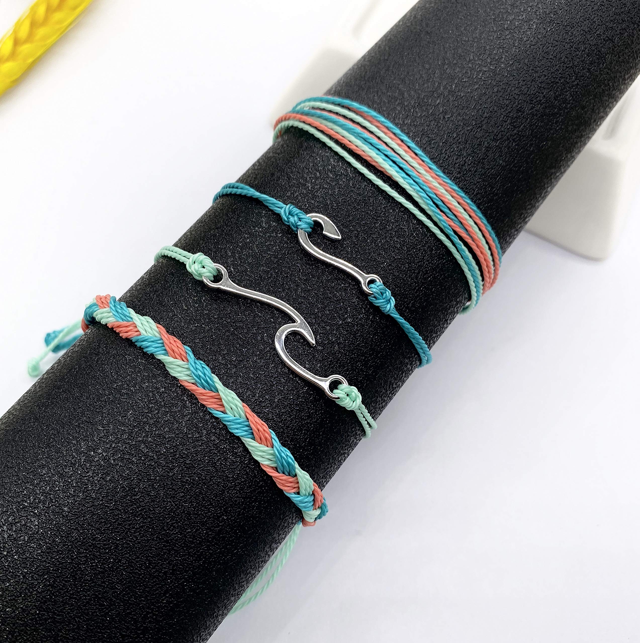Boho Friendship Bracelets for Women - Adjustable Sunflower & Blue Beaded Bracelets Set, Surfer Beach Stackable Summer Essentials, Perfect for Gifts, Stocking Stuffers & Everyday Boho Style