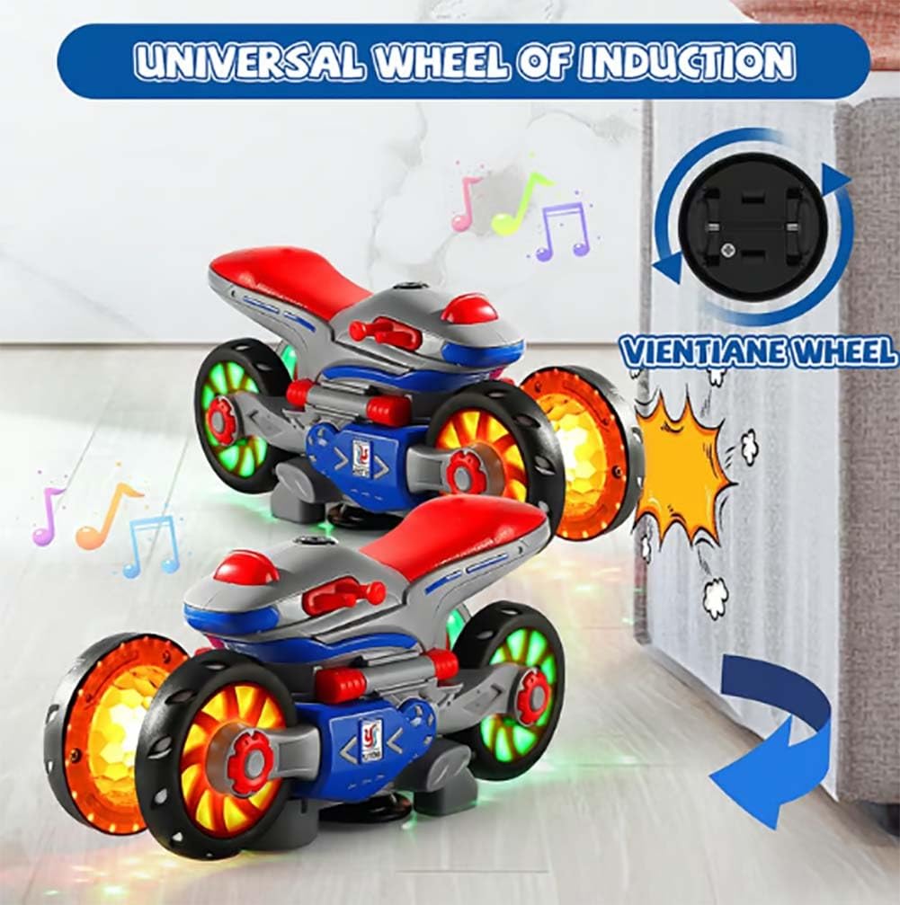 360° Rotating Electric Motorcycle Toy with Light & Music - Kids Stunt Play
