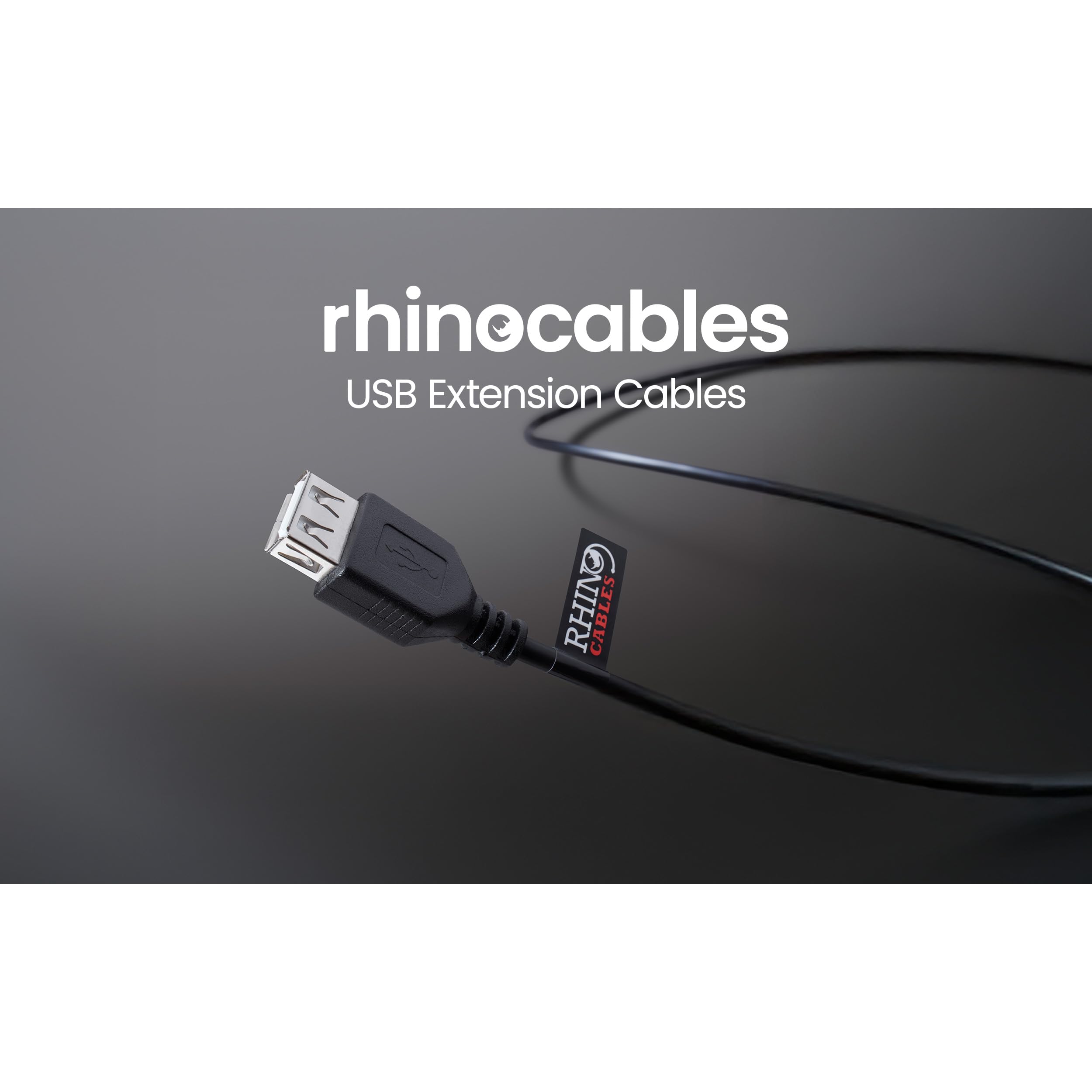Rhinocables USB 2.0 A to A Extension Cable 5m - High Speed 480Mbps Data Transfer for Printers, Cameras, Mice, Keyboards - Reliable Connectivity for Home Office & Gaming Setup (Pack of 1)