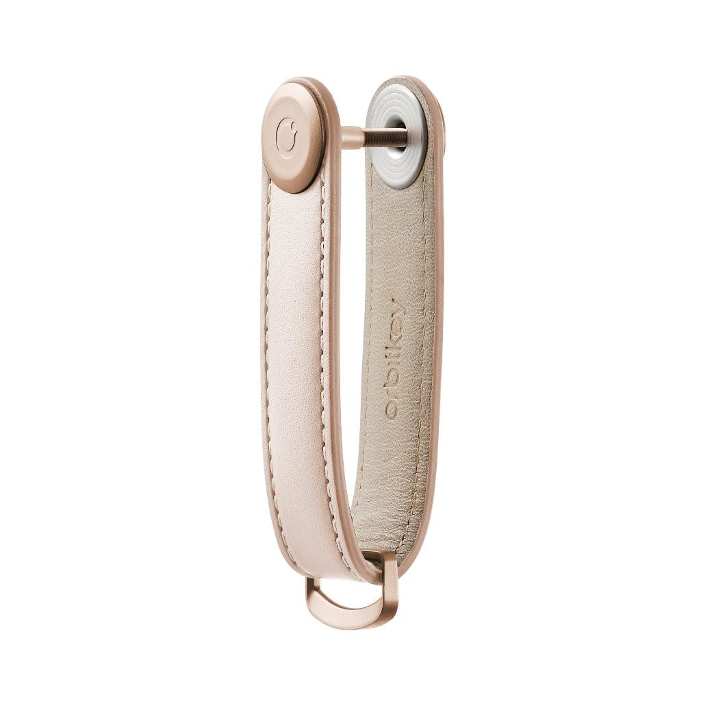Orbitkey Genuine Leather Key Organizer - Slim Minimalist Key Holder with RFID Protection | Perfect for Home, Office & Travel Organization (Blush Pink)