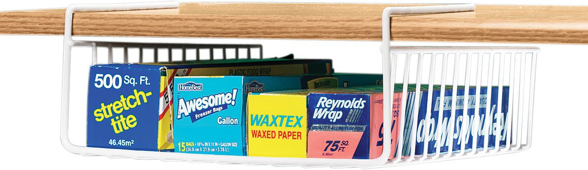 Miles Kimball White Shelf Wrap Holder - One Size Fits All - Perfect for Kitchen, Pantry & Bathroom Organization