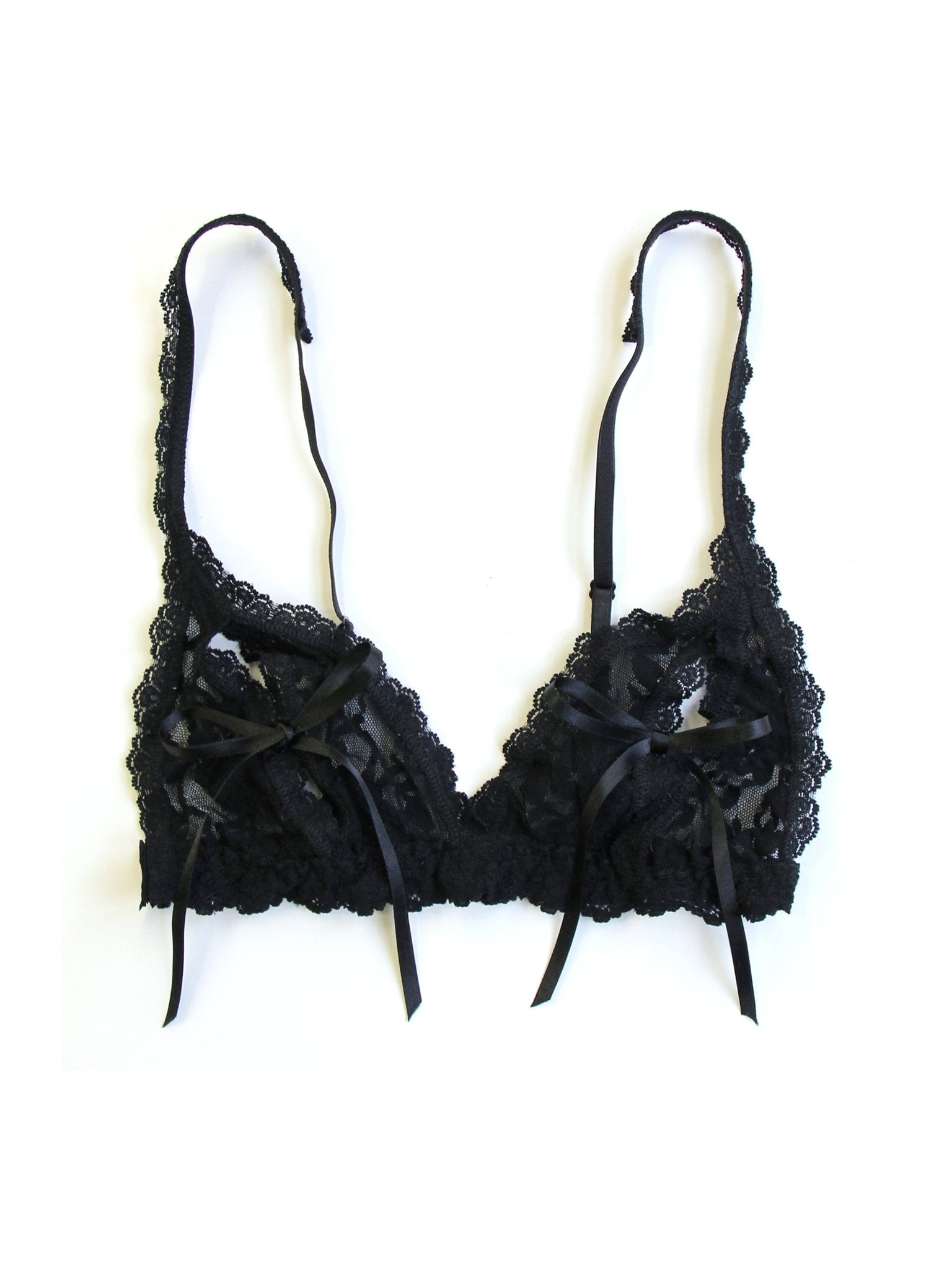 Oh Peek a Boo Lace Tie Bralette - Sexy Lace Bralette for Women, Comfortable Wireless Bra, Adjustable Straps - Perfect for Date Night, Lingerie Gift, and Everyday Wear