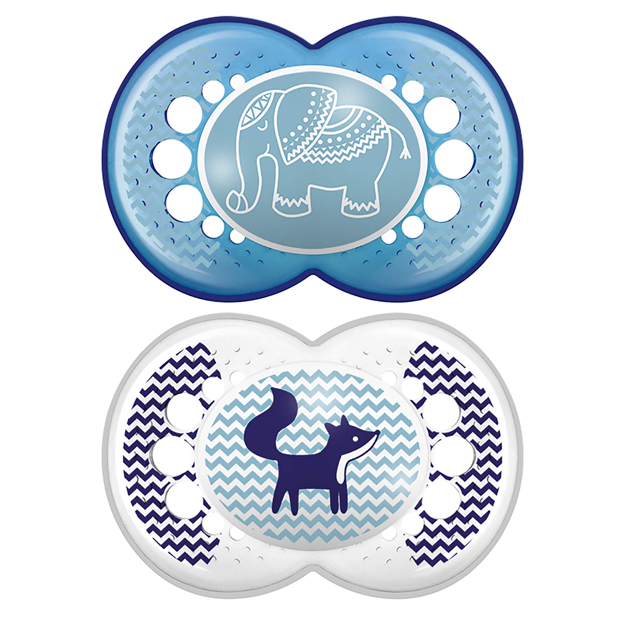 MAM Original Baby Pacifier - 2 Pack for 16+ Months | Orthodontic Nipple Design Promotes Healthy Oral Development | Includes Sterilizer Case | Cute Animal/Boy Designs | Perfect for Daycare, Travel & Soothing Fussy Babies