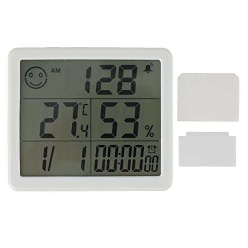 Digital Hygrometer Thermometer - Indoor Humidity & Temperature Monitor with LCD Display for Home, Greenhouse, Basement, Humidor - White | Perfect for Climate Control in Grow Rooms, Wine Cellars, and Baby Nurseries