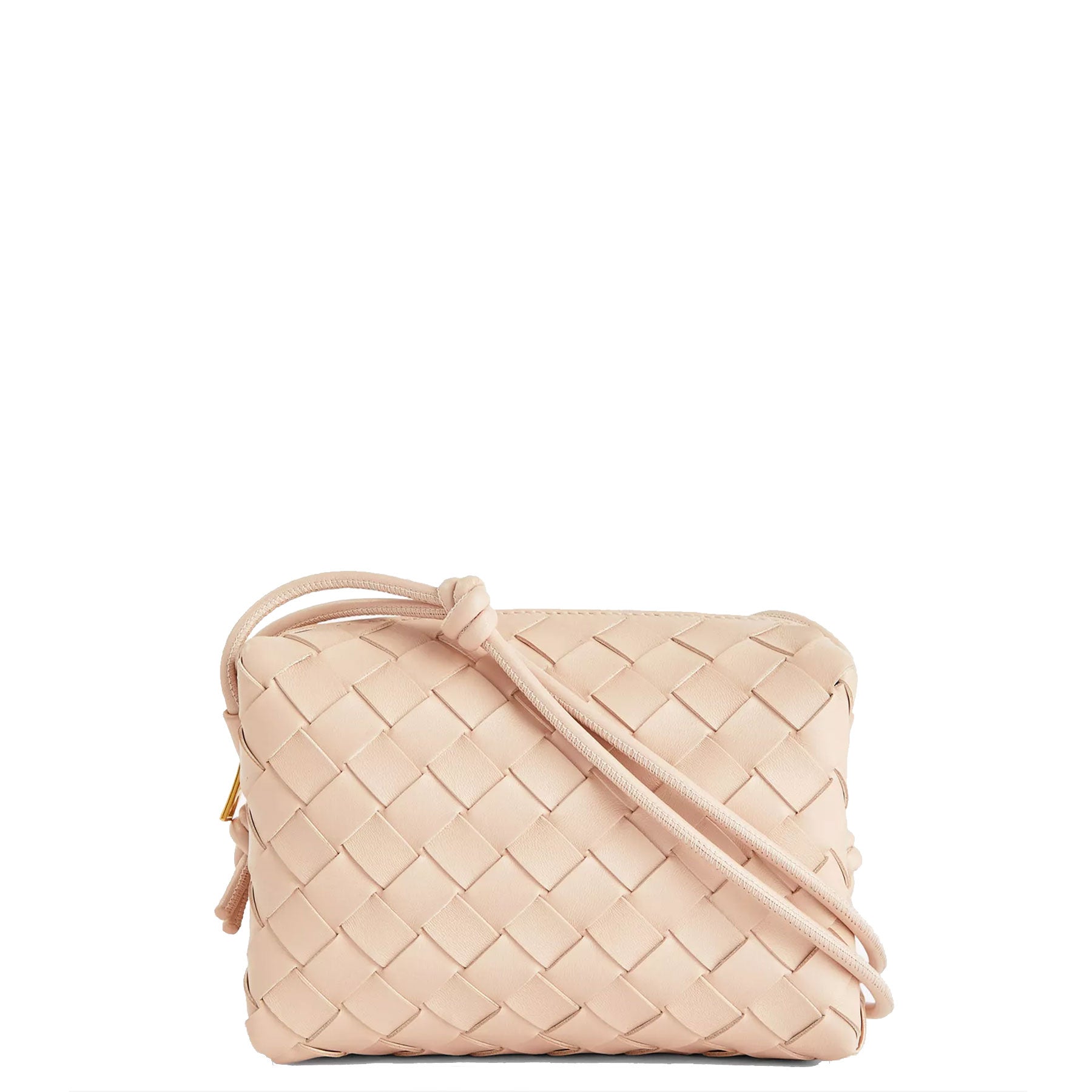 Loop Mini Nappa Intrecciato Crossbody Bag in Petal Pink - Elegant Leather Shoulder Purse for Women, Perfect for Date Night, Office & Travel Accessories