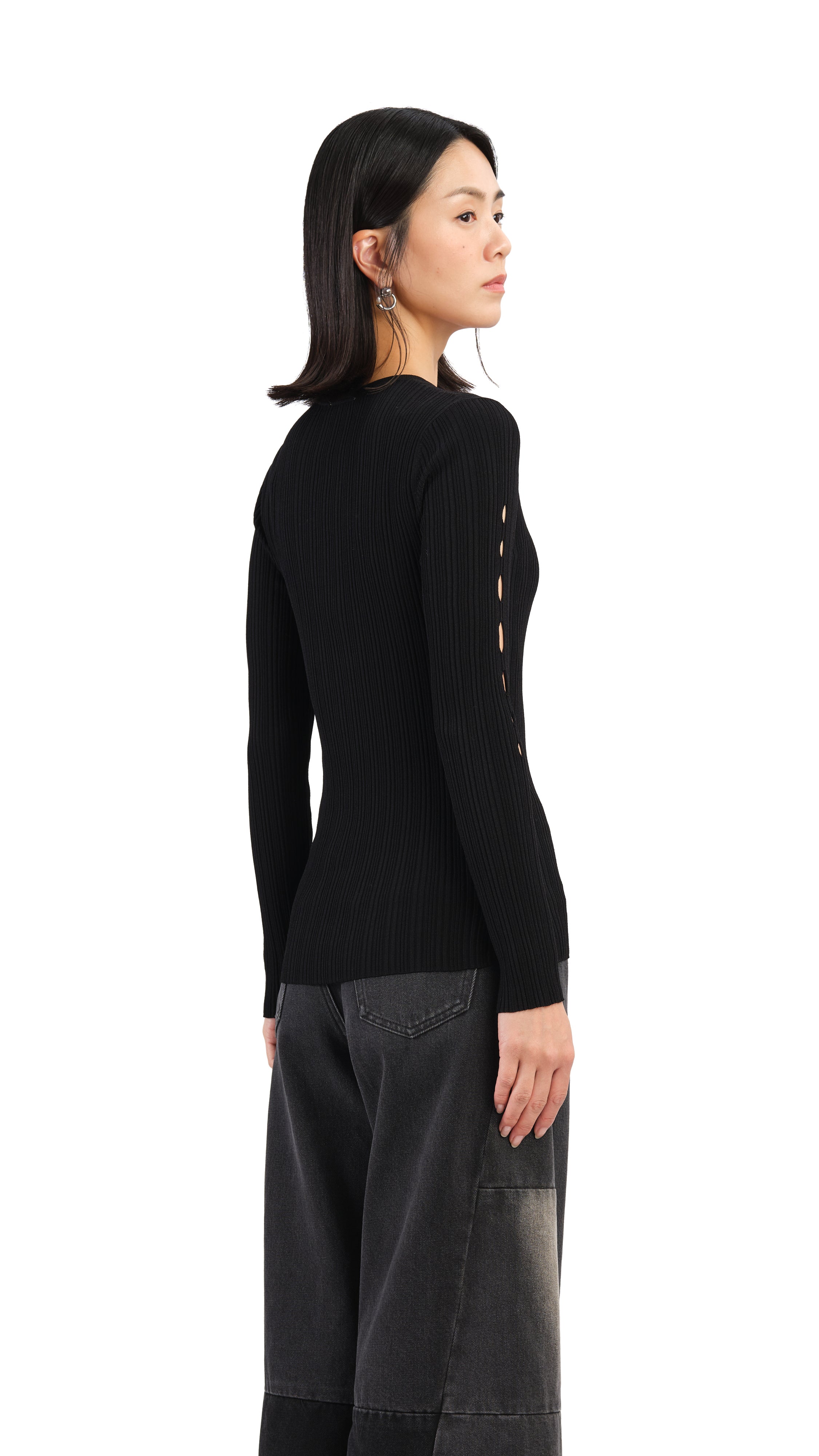 Trendy Slash Cut Out Sweater for Women - Stylish Knit Pullover for Fall & Winter Fashion | Perfect for Casual Outfits, Date Nights & Layering