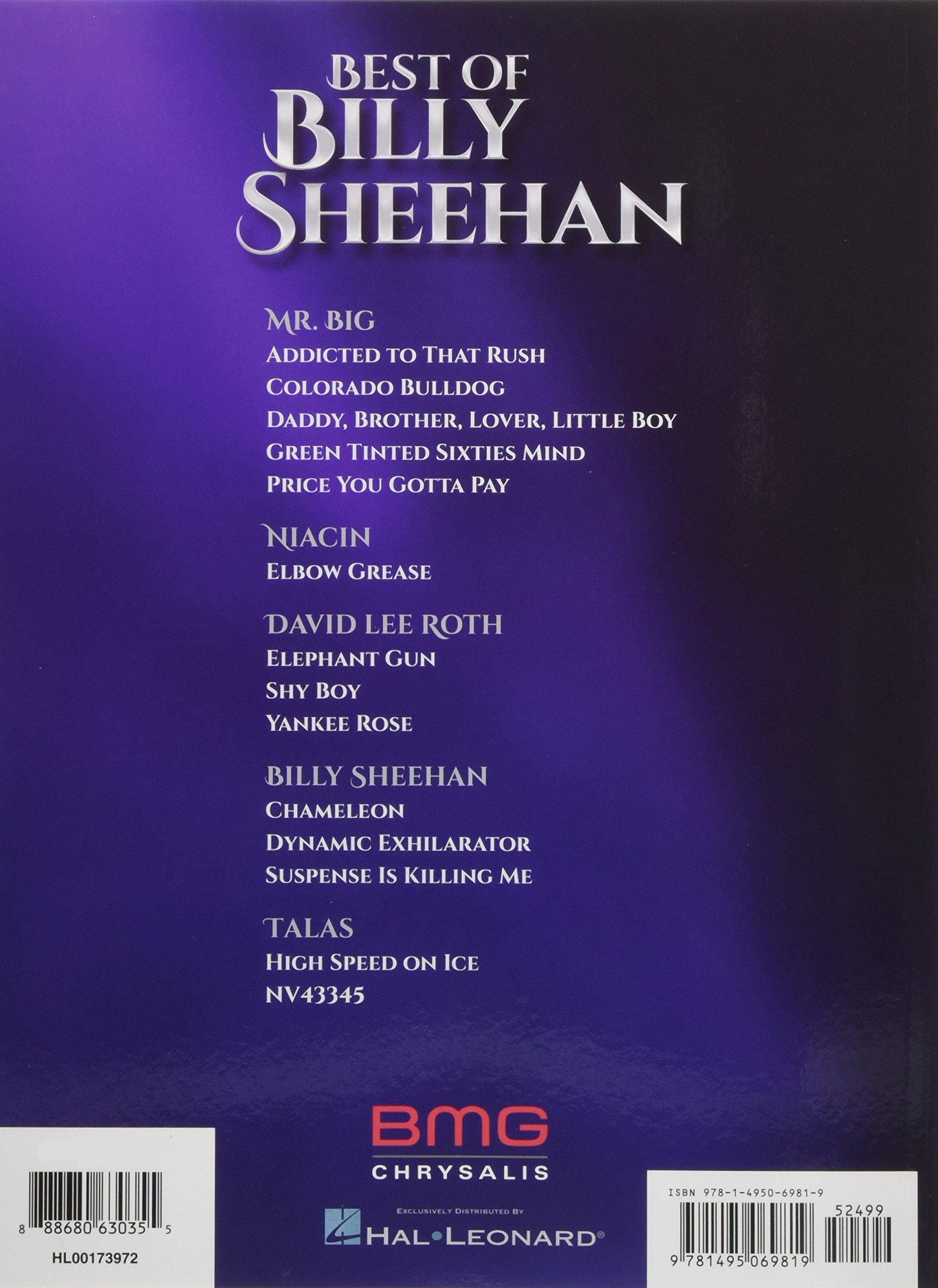 Best of Billy Sheehan Bass Guitar Sheet Music Book - Bass Recorded Versions for Professional Musicians & Students - Perfect for Practice, Performances & Music Lessons