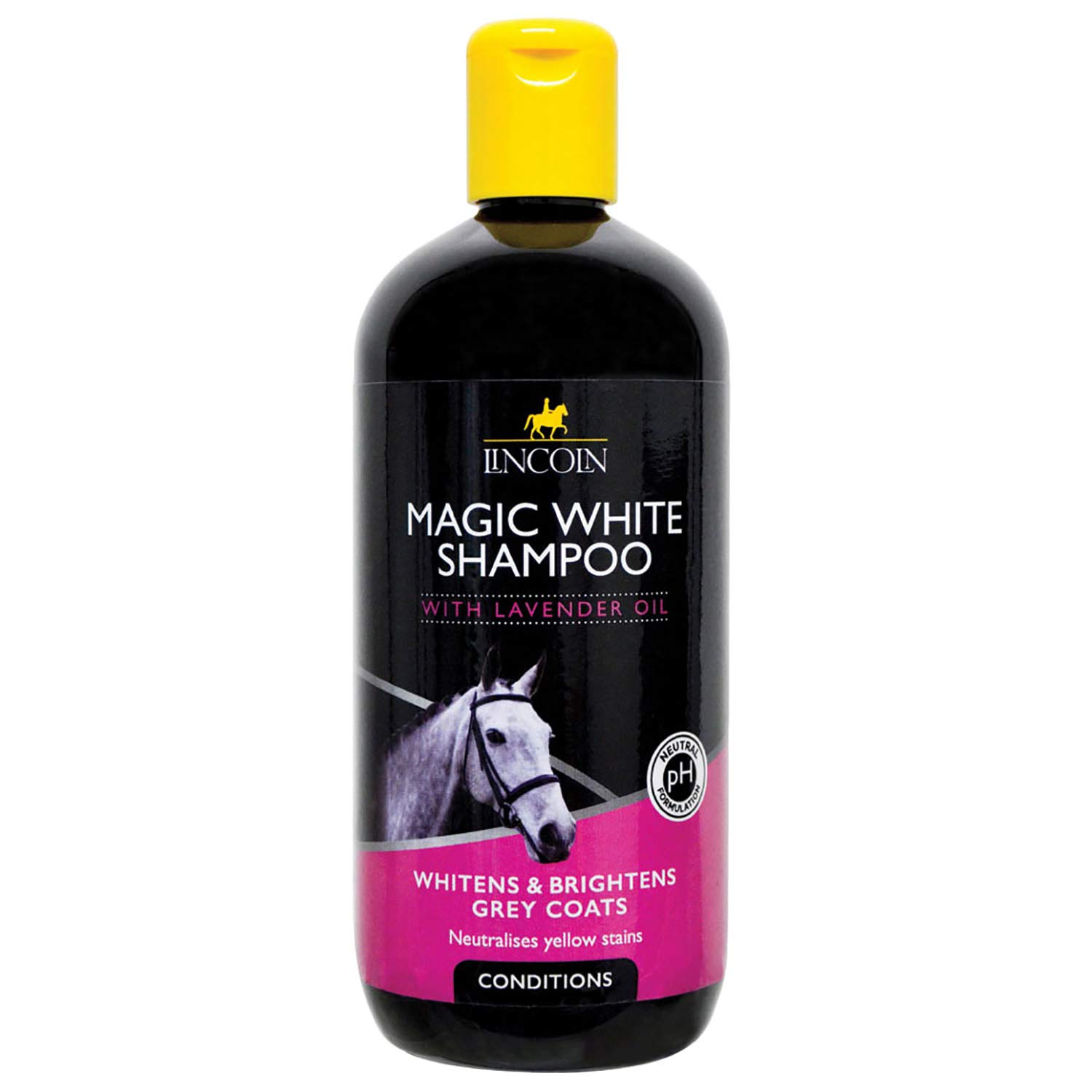 Lincoln Magic White Horse Shampoo 500ml - Gentle Whitening & Cleansing Formula for Show Horses - Perfect for Competition Prep & Daily Grooming
