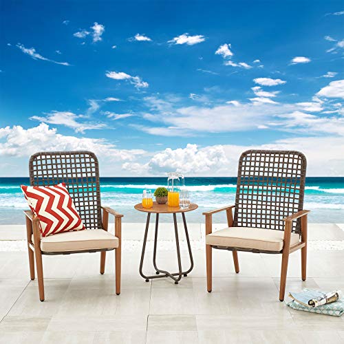 (3pc Patio Conversation Sets, Khaki)