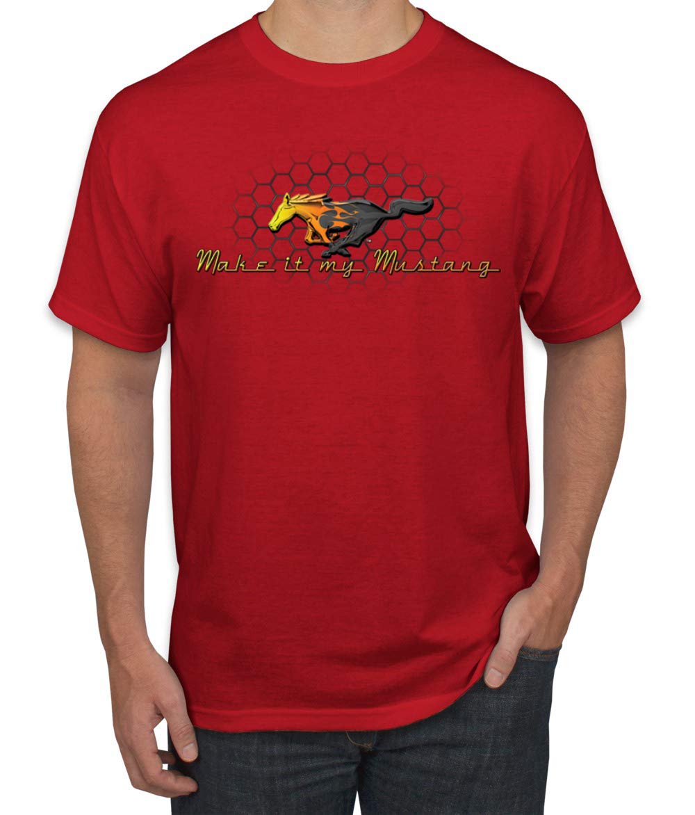 Vintage Ford Mustang Honeycomb Graphic T-Shirt for Men - Classic Car Lover's Tee for Casual Wear, Car Shows & Automotive Enthusiasts