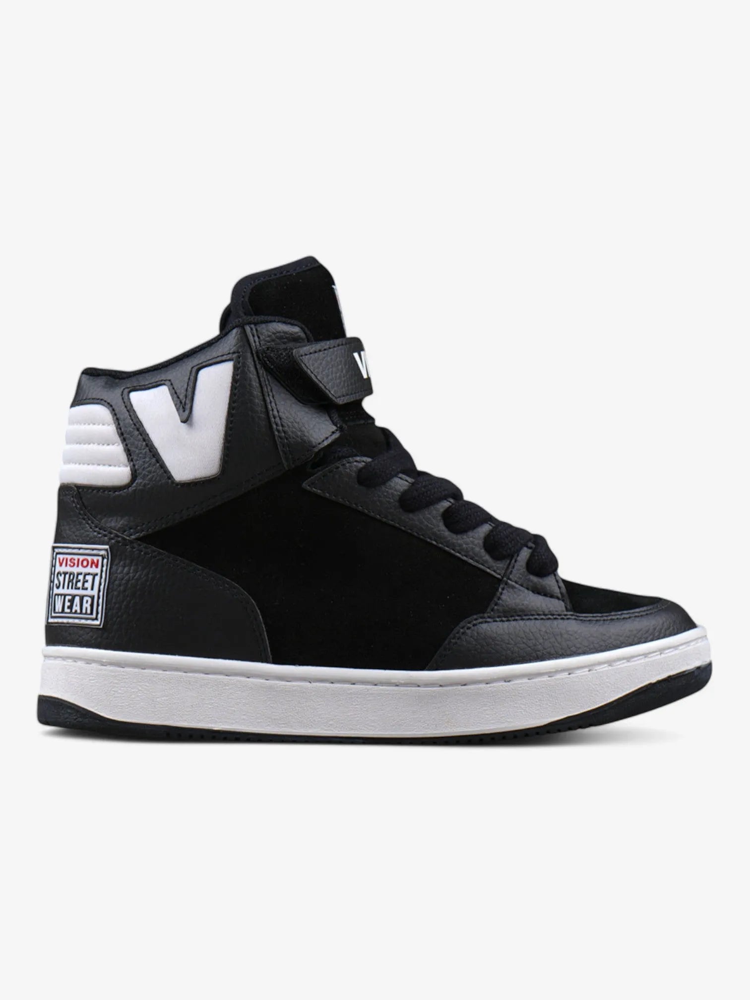 Vision Street Wear MC1400 Skate Shoes - Black & White High-Top Sneakers for Men | Durable & Comfortable for Skateboarding, Streetwear Fashion & Casual Wear
