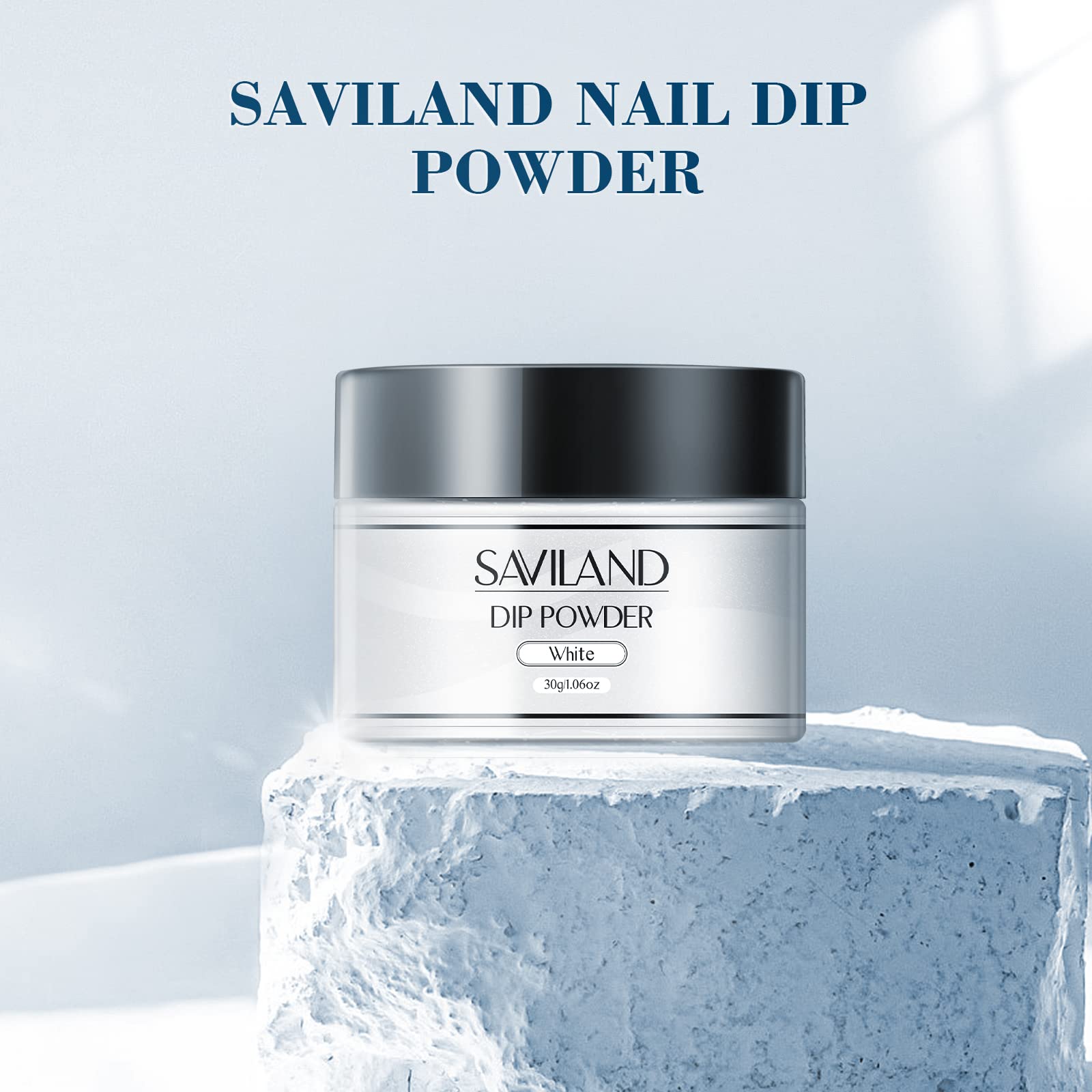 Saviland White Dip Powder 1.06 Oz - Professional Nail Dipping Powder for French Manicure, No UV Lamp Needed - Perfect for Nail Salons & DIY Home Nail Art (Great for Weddings, Parties & Everyday Wear)