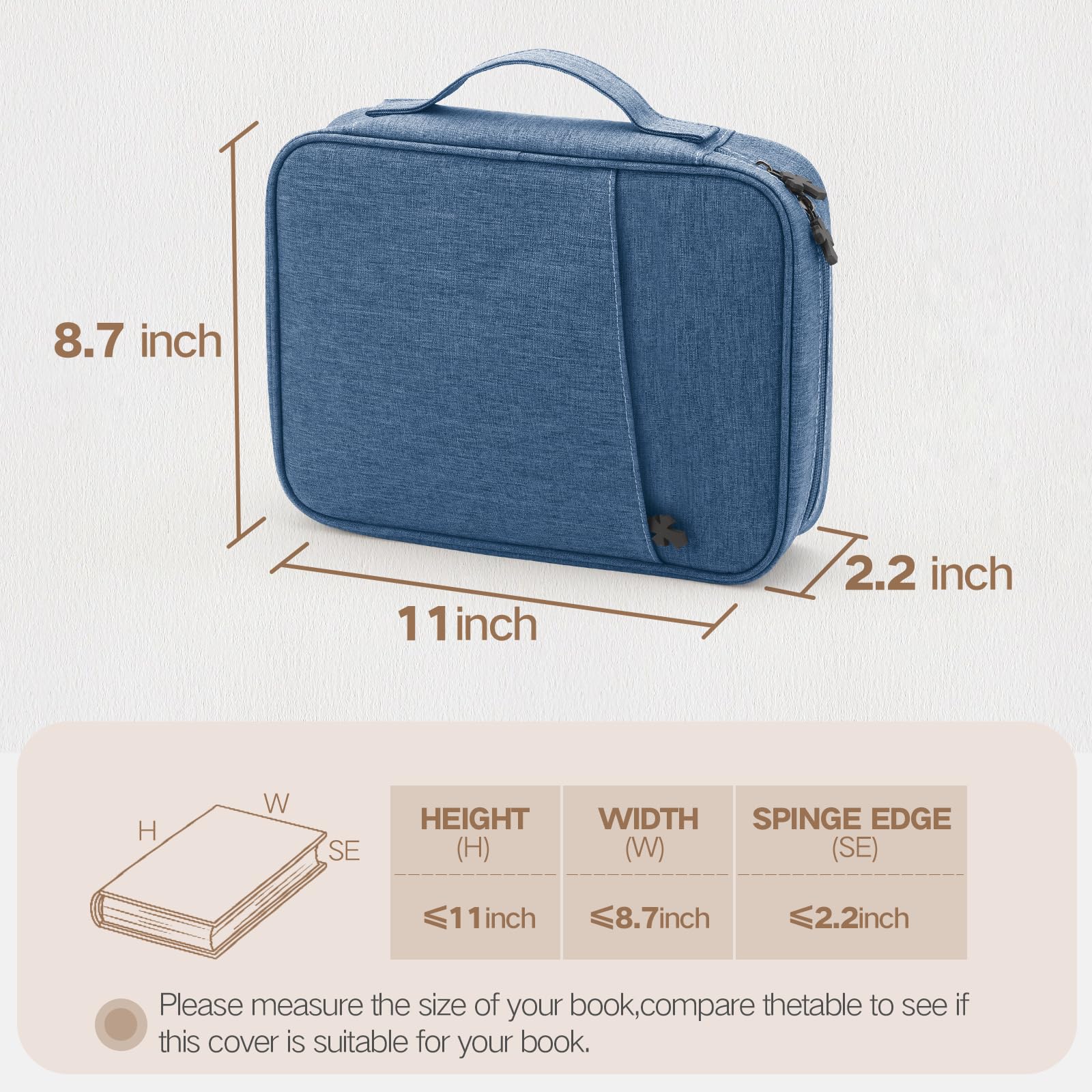 Religious Bible Cover Bag for Women & Men - Durable Scripture Study Book Cover with Handle & Pocket - Perfect Christian Gift for Church, Bible Study, Travel, and Daily Devotion