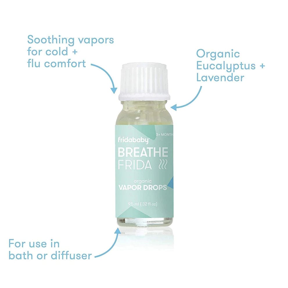 Fridababy BreatheFrida Vapor Bath Drops - Soothing Eucalyptus & Rosemary Essential Oil Blend for Babies & Kids - Relieve Congestion & Cold Symptoms - Perfect for Bath Time & Bedtime Comfort