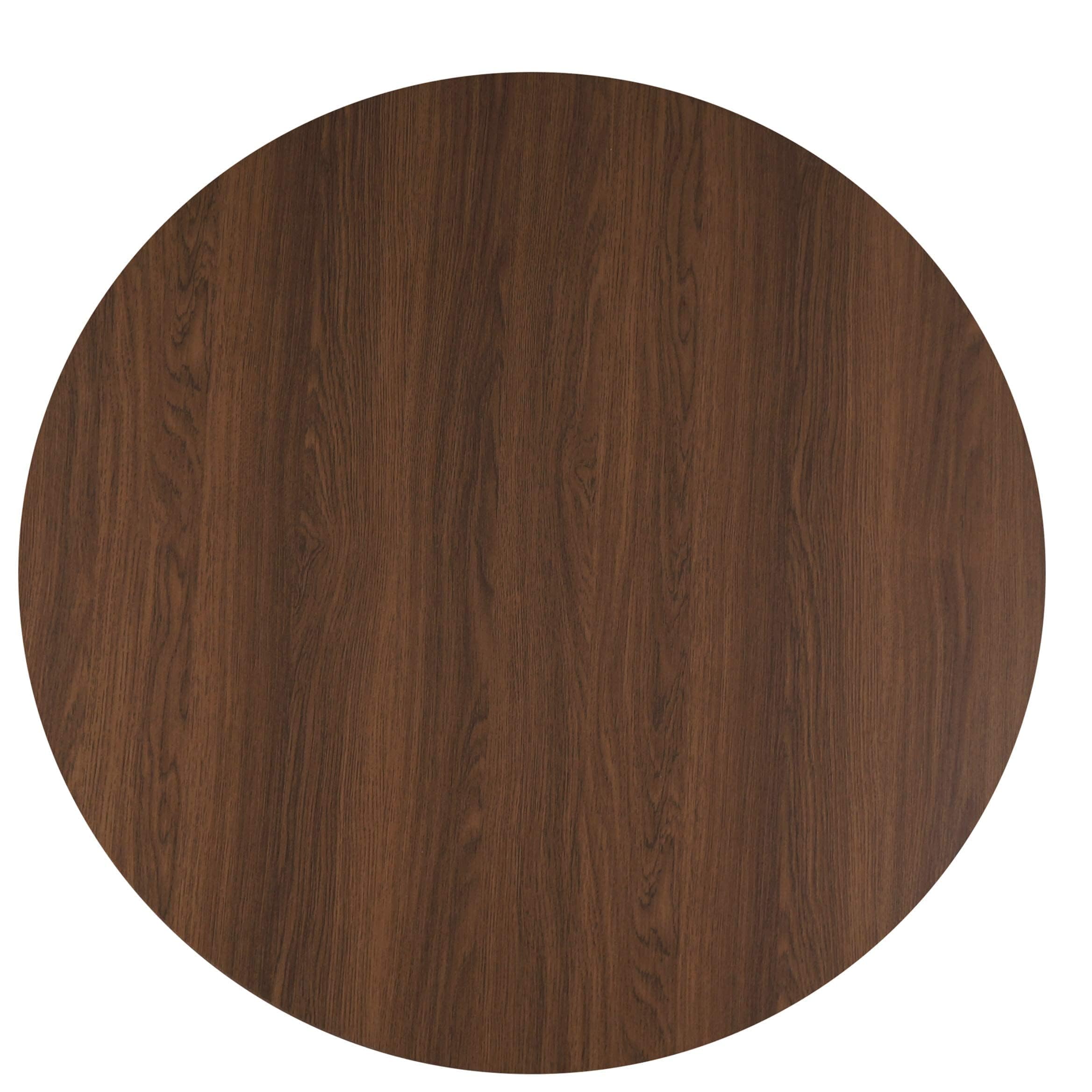 FINECASA Mid-Century Modern Wooden Round Coffee Table with Curved Legs - 36 x 18 Inches Chestnut Brown Accent Table for Living Room, Couch & Home Decor | Perfect for Lounge Areas, Reading Nooks & Small Space Living