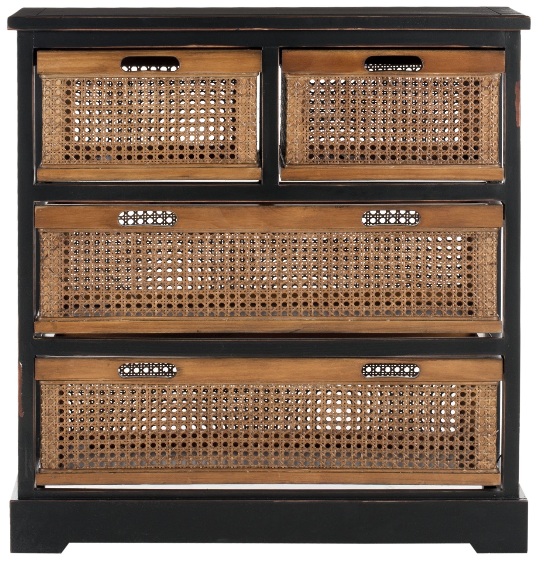 Safavieh American Homes Collection Jackson Black 4-Drawer Storage Unit - Modern Dresser for Bedroom, Living Room & Office Organization